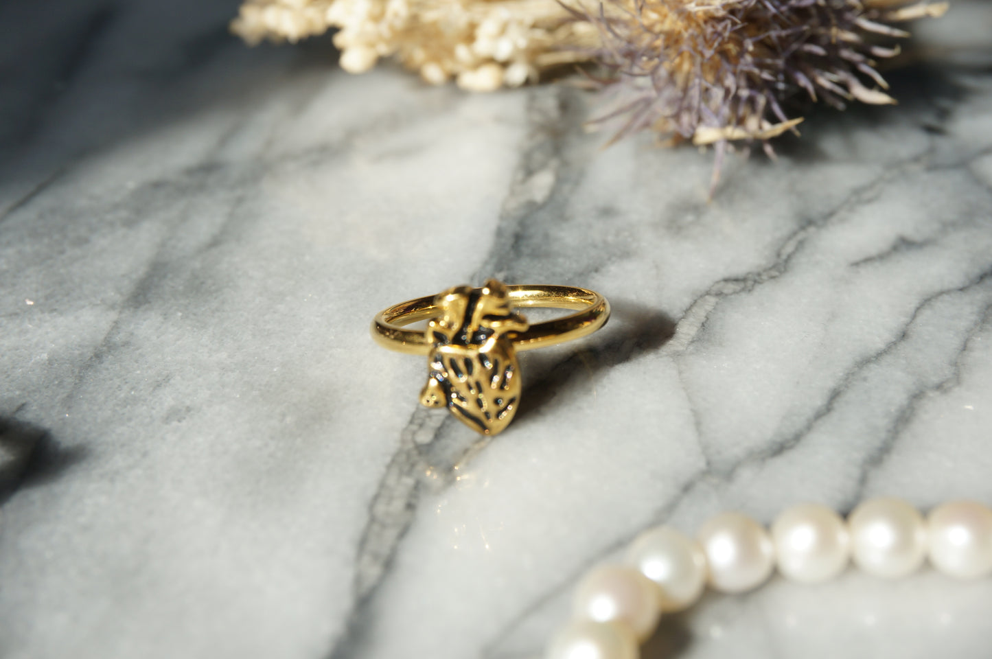 Beating heart Gold/Silver ring