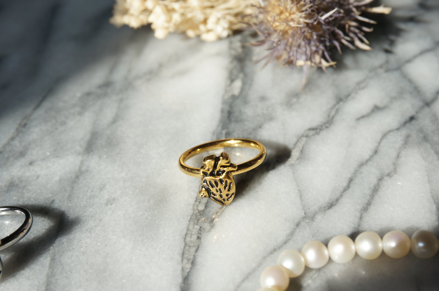 Beating heart Gold/Silver ring