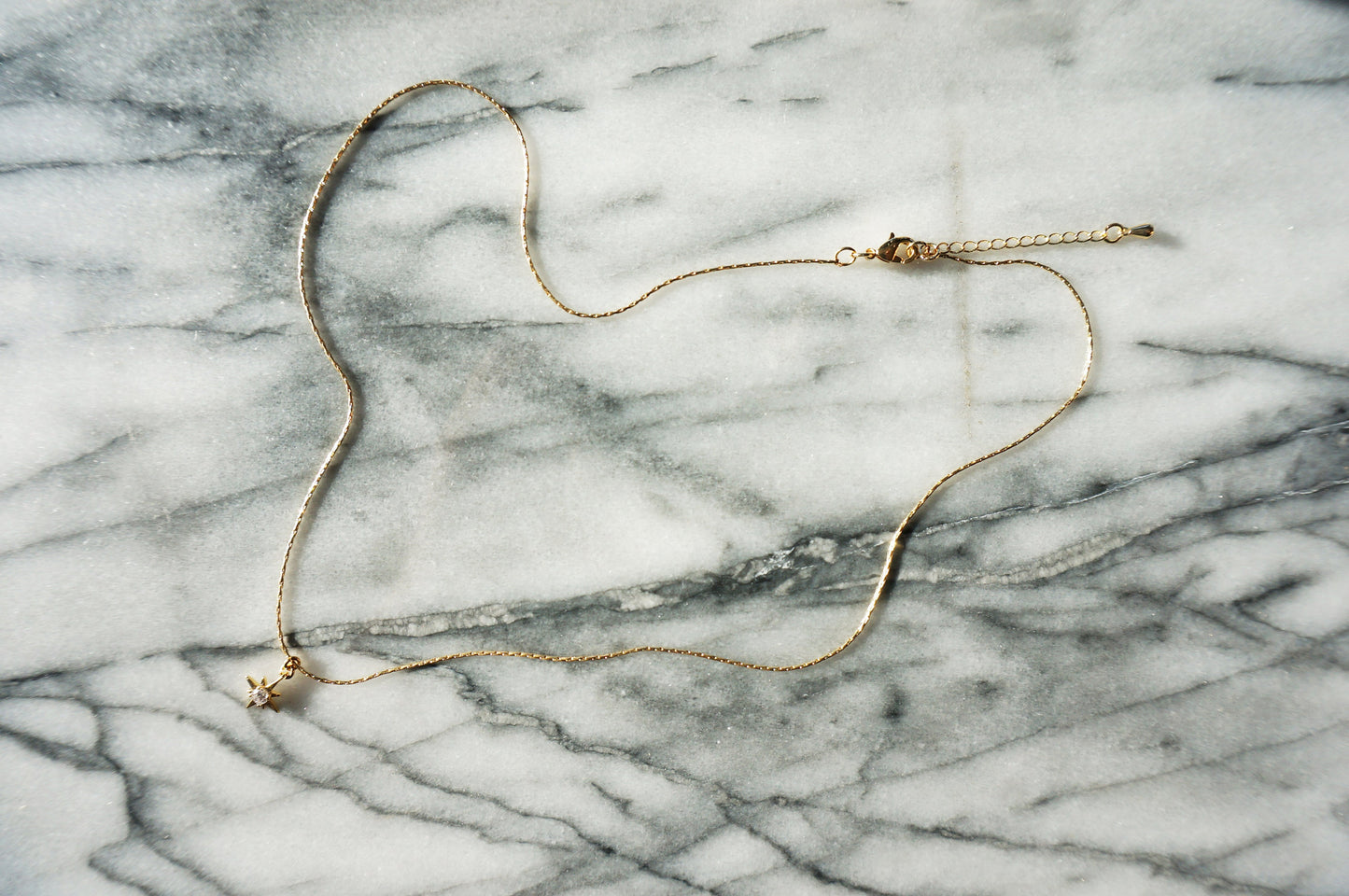 Dainty Tiny North Star 24k Gold Plated Necklace