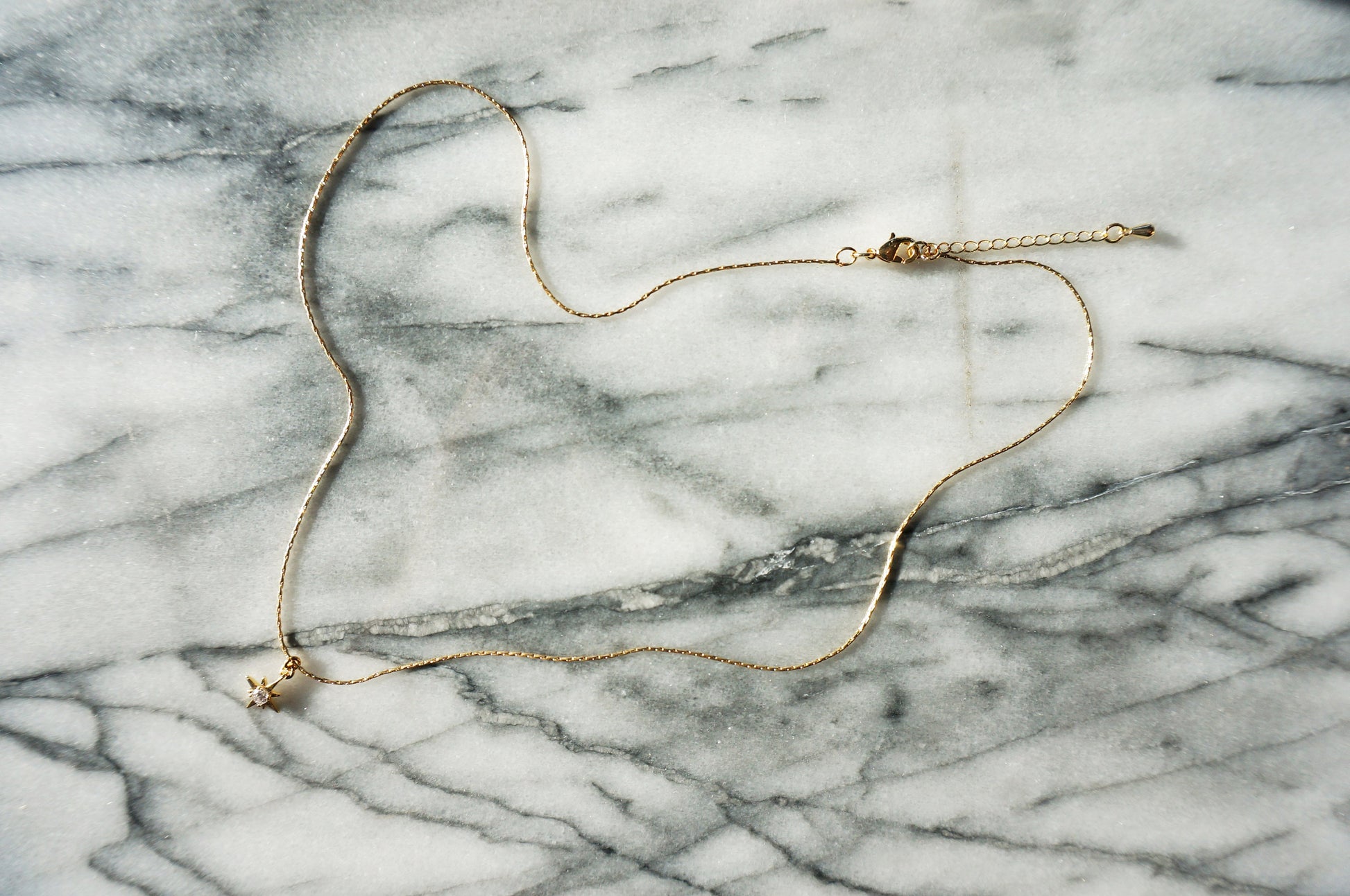 Dainty Tiny North Star 24k Gold Plated Necklace