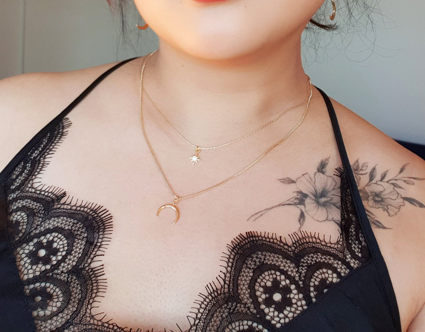 Dainty Tiny North Star 24k Gold Plated Necklace