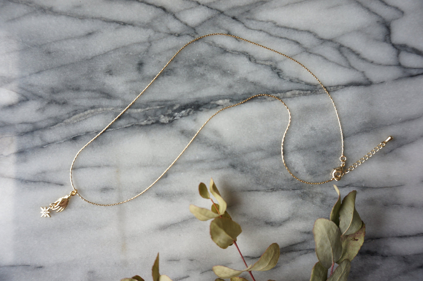 Dainty Gold/Silver Tarot Hand and Star Necklace