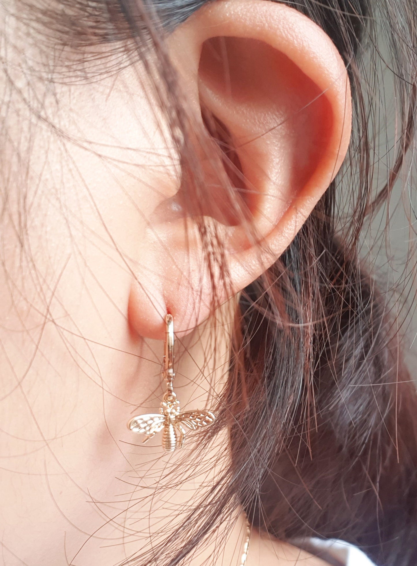 BUMBLE Gold Bee/Butterfly Mix & Match Mini Hoop/Huggie Earrings