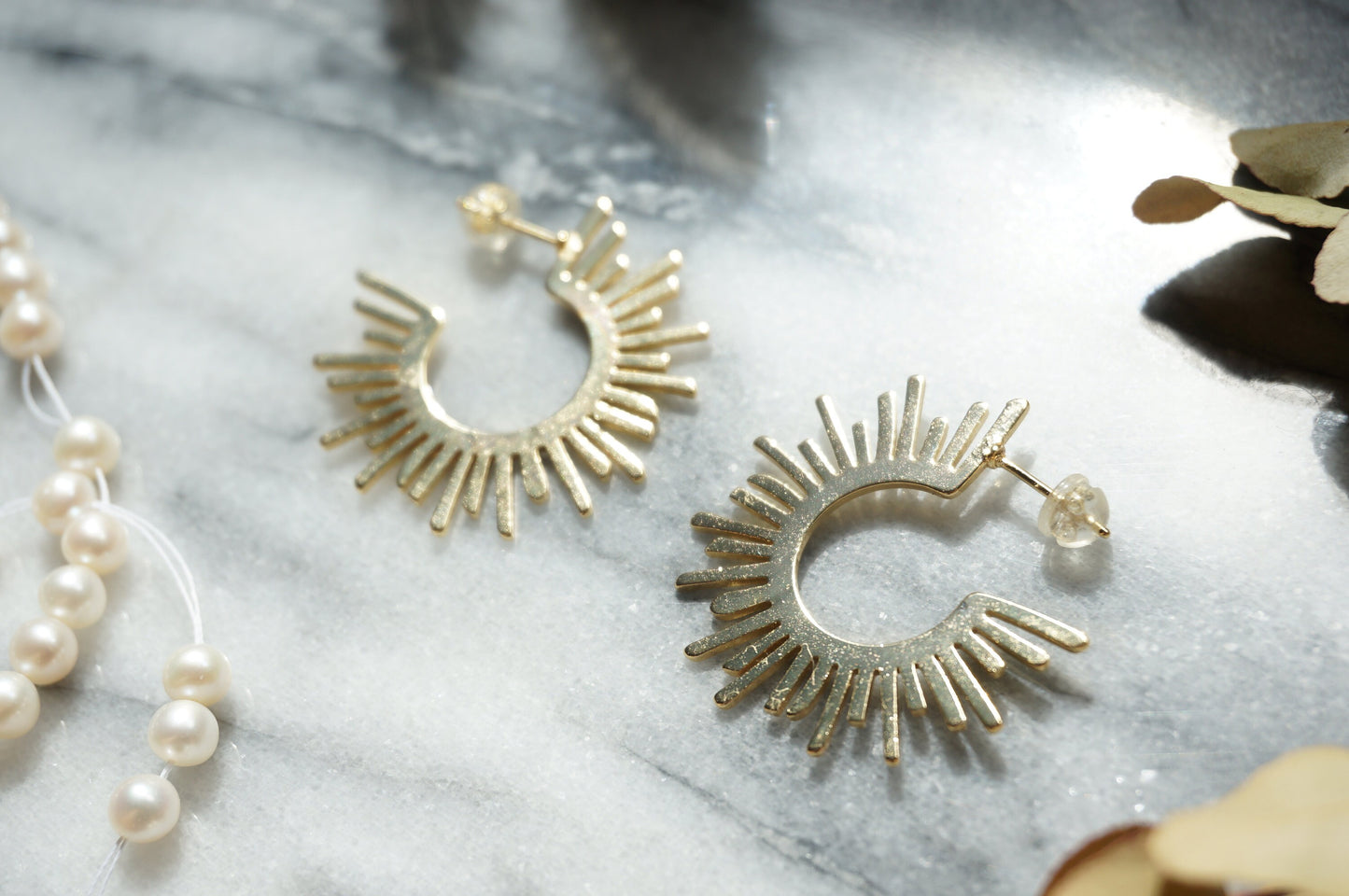 HALO 24k Gold/ Silver Plated Sun Hoop Earrings