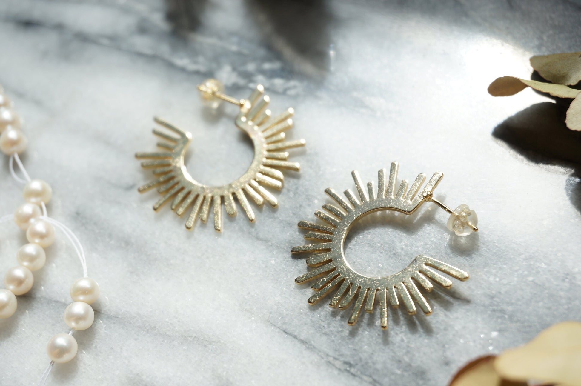 HALO 24k Gold/ Silver Plated Sun Hoop Earrings