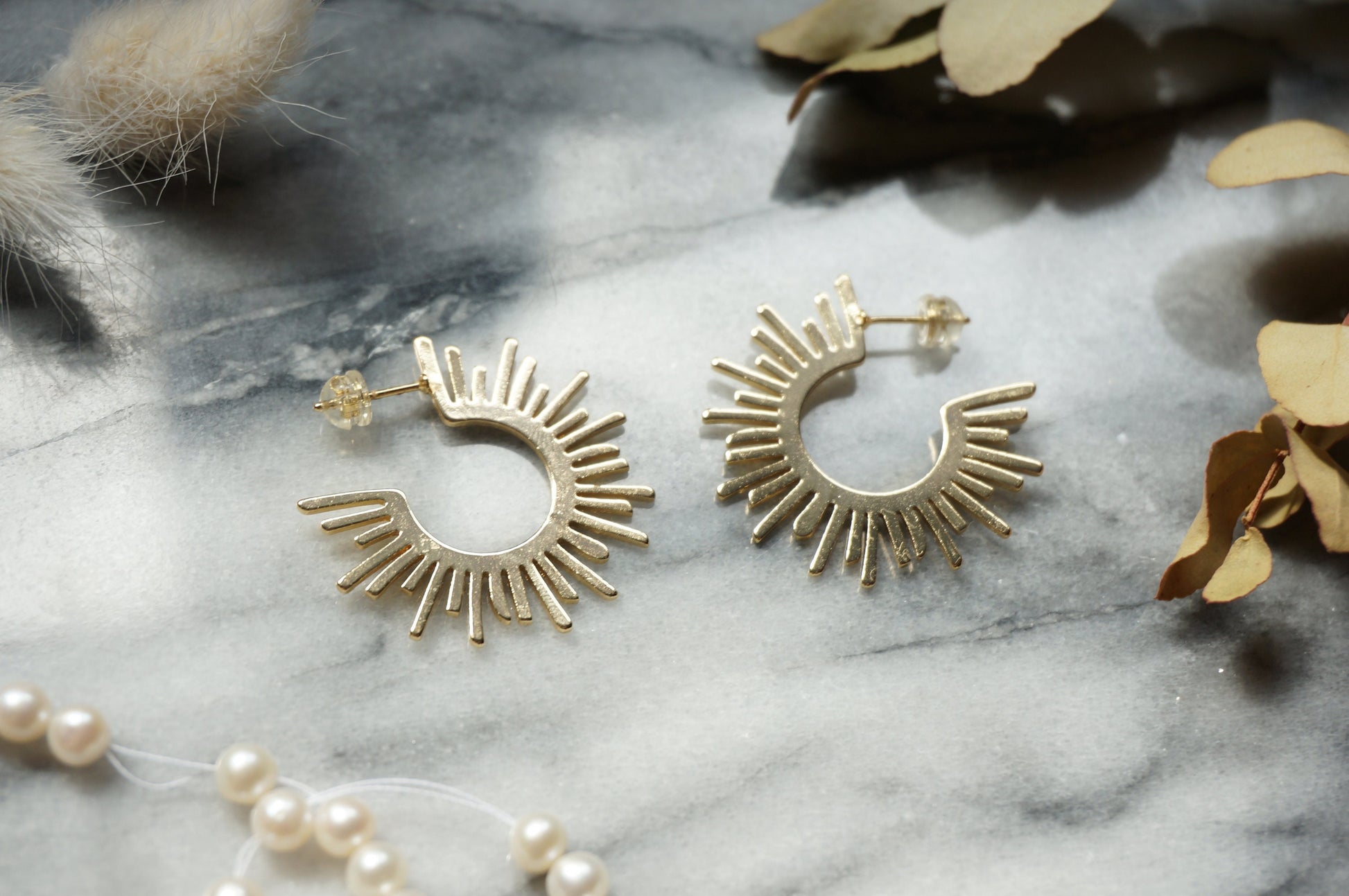 HALO 24k Gold/ Silver Plated Sun Hoop Earrings