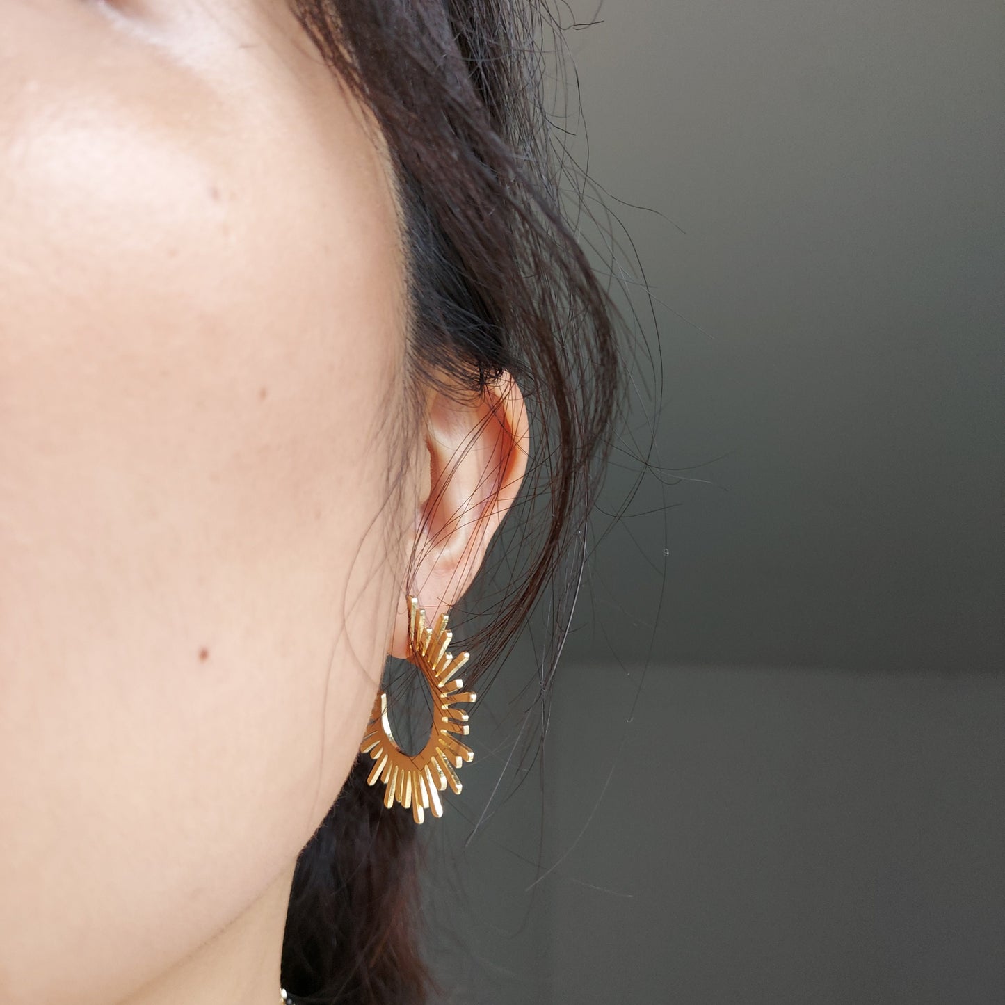 HALO 24k Gold/ Silver Plated Sun Hoop Earrings