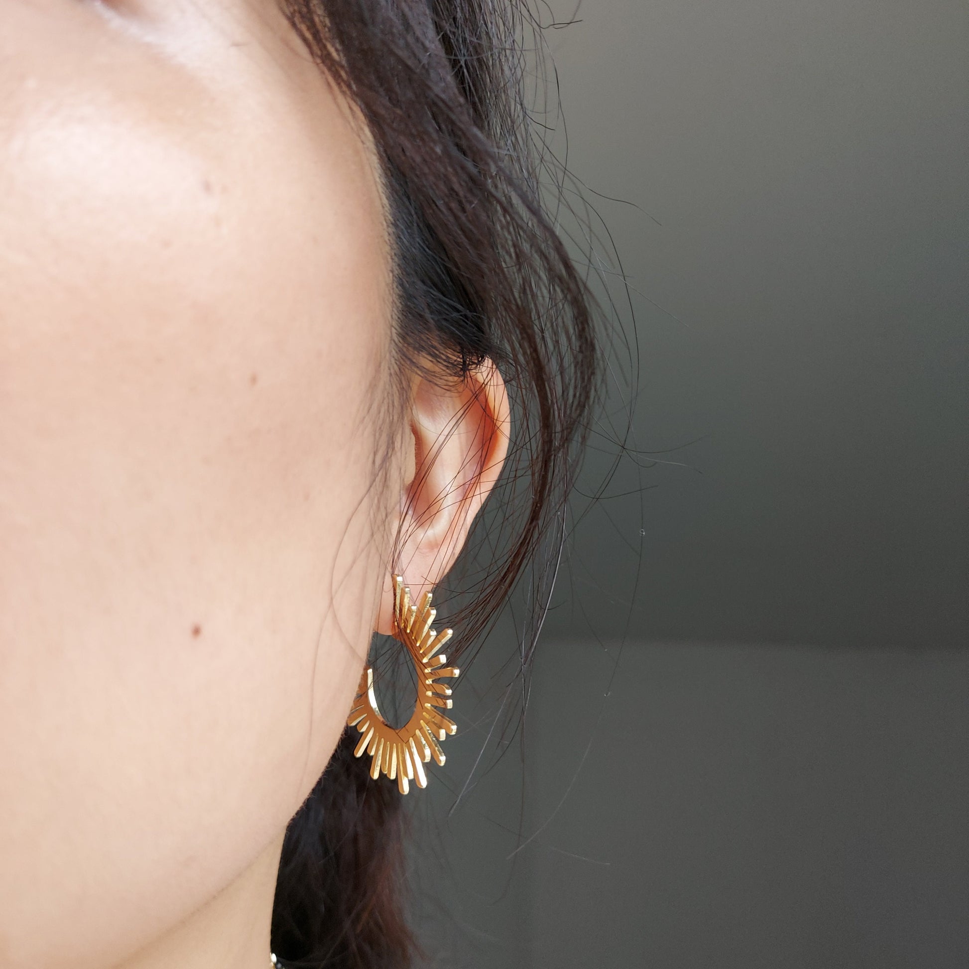 HALO 24k Gold/ Silver Plated Sun Hoop Earrings