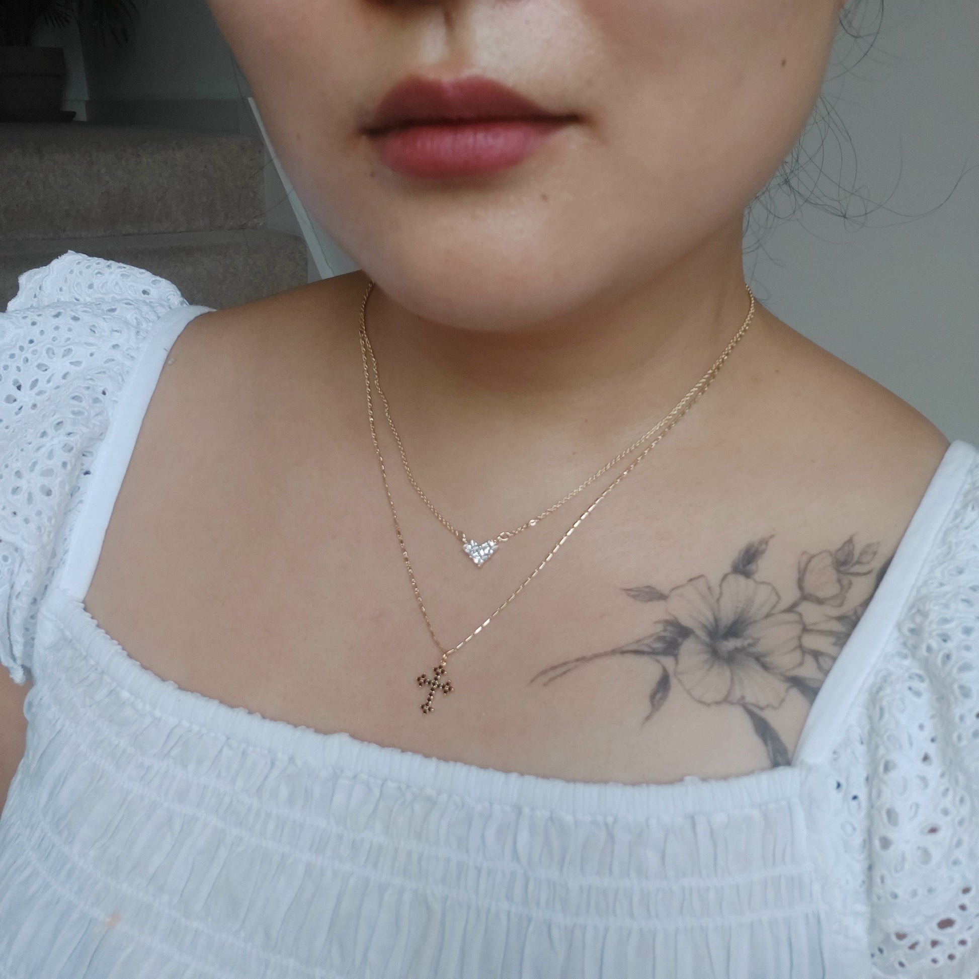 Dainty Cross Necklace 24k Gold Plated/ Antique Cross Necklace / Black Cross Necklace /Goth