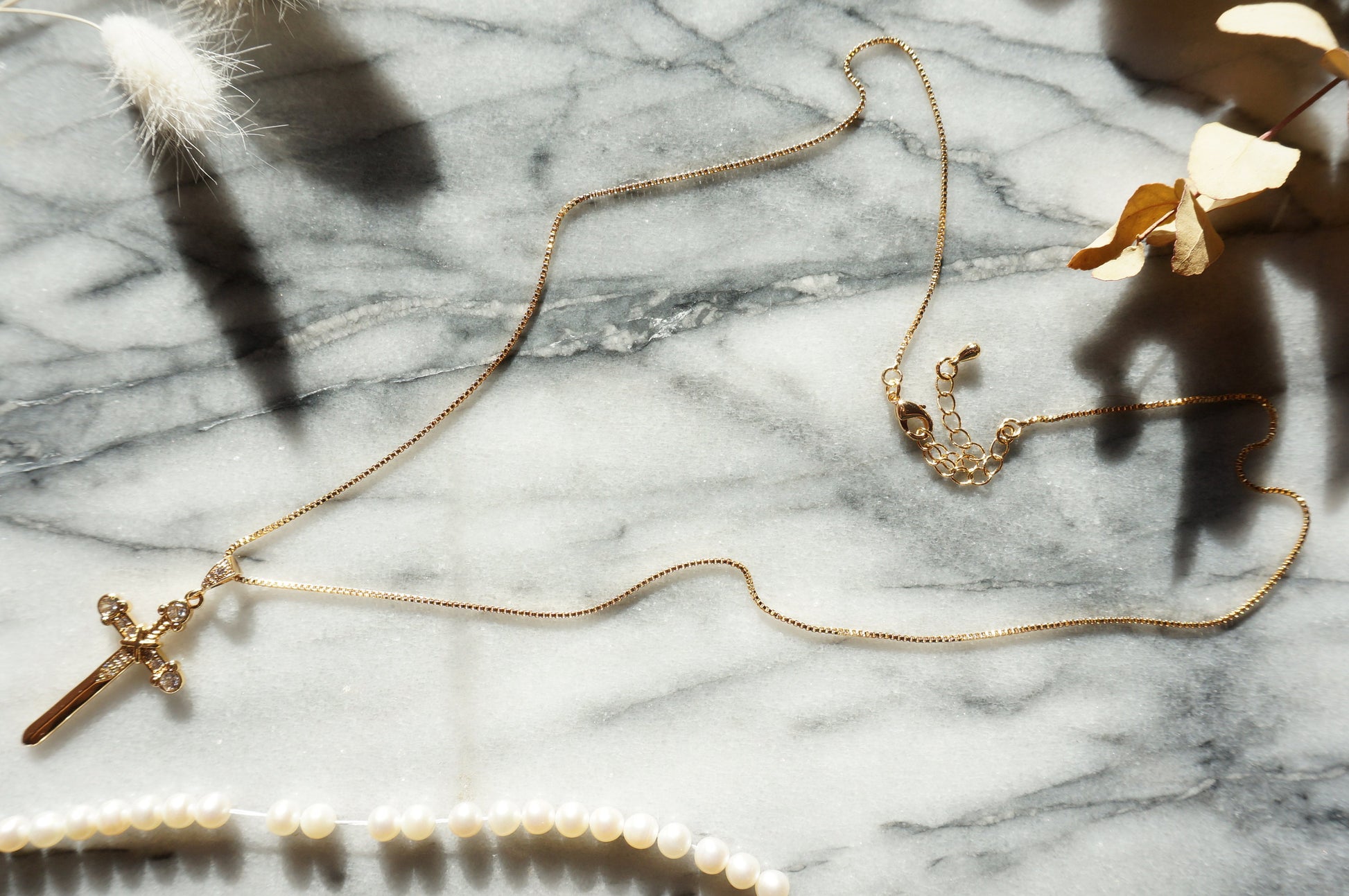 EXCALIBUR Gold Sword Necklace / Gold sword statement necklace