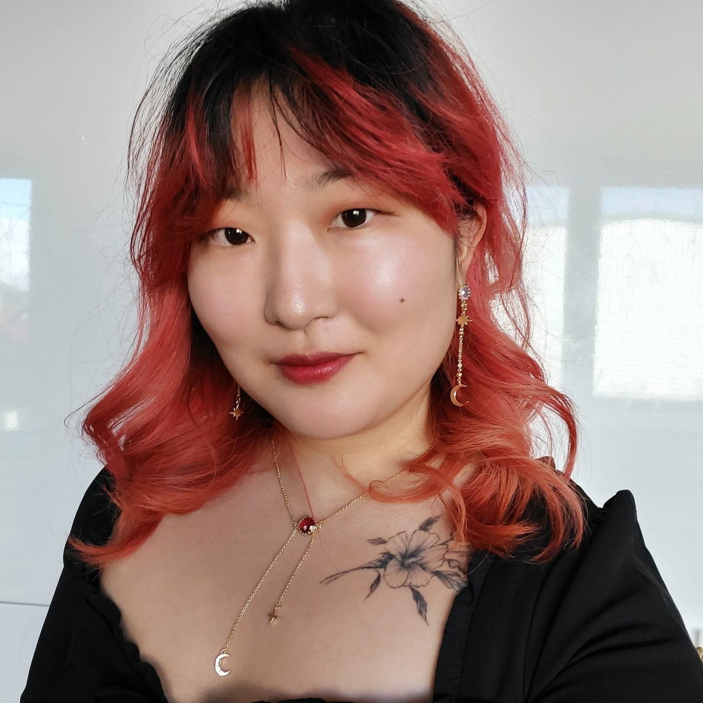 GEMINI Moon and Star Dangle Earrings / Celestial Earrings