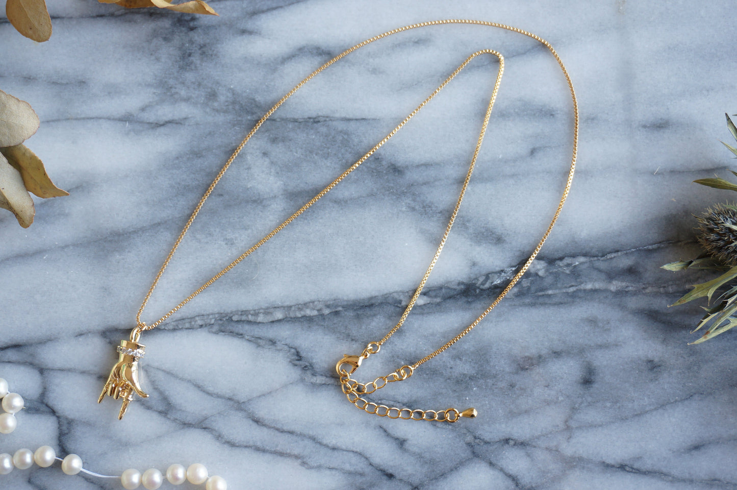 HORNS Gold / Silver Hand Sign Necklace