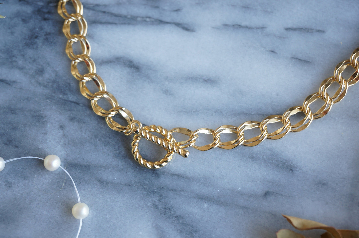 LOU 24k Gold Plated Chunky Chain Choker/Necklace