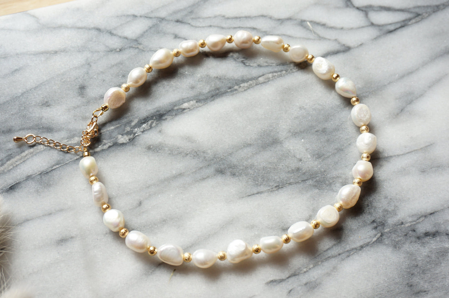 Pearl Strand Choker Necklace, Freshwater Pearl Necklace, Vintage Style Baroque Pearl Necklace, Dainty Pearl Choker Necklace