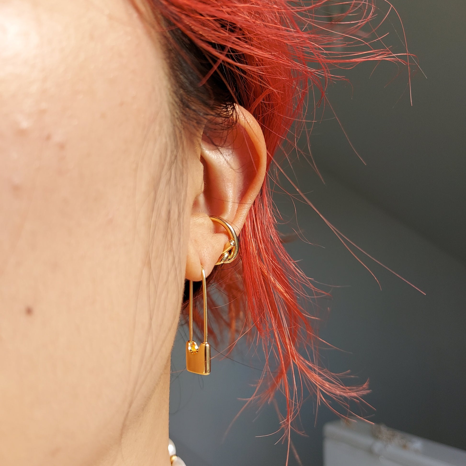 Safety Pin 24k Gold/Silver Plated Minimal Earrings