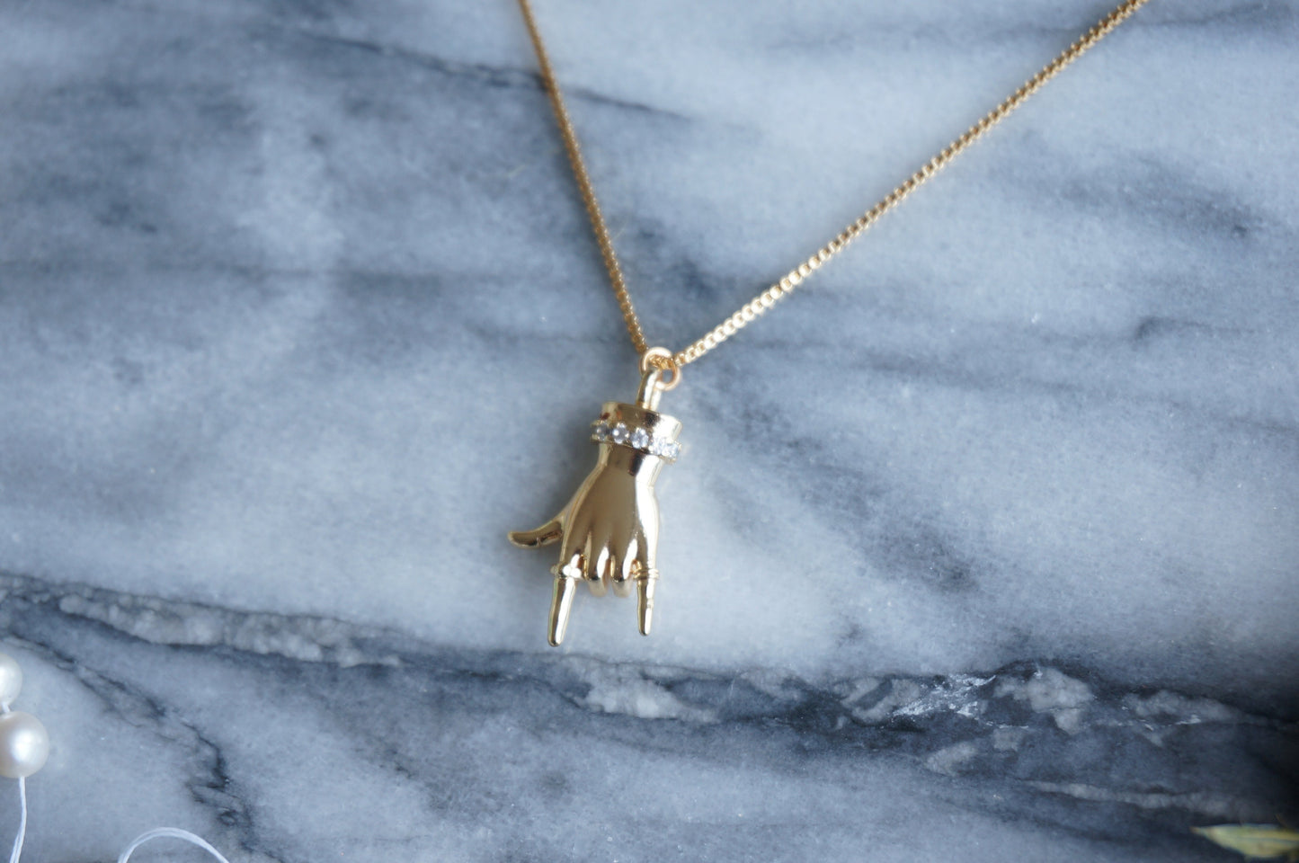 HORNS Gold / Silver Hand Sign Necklace