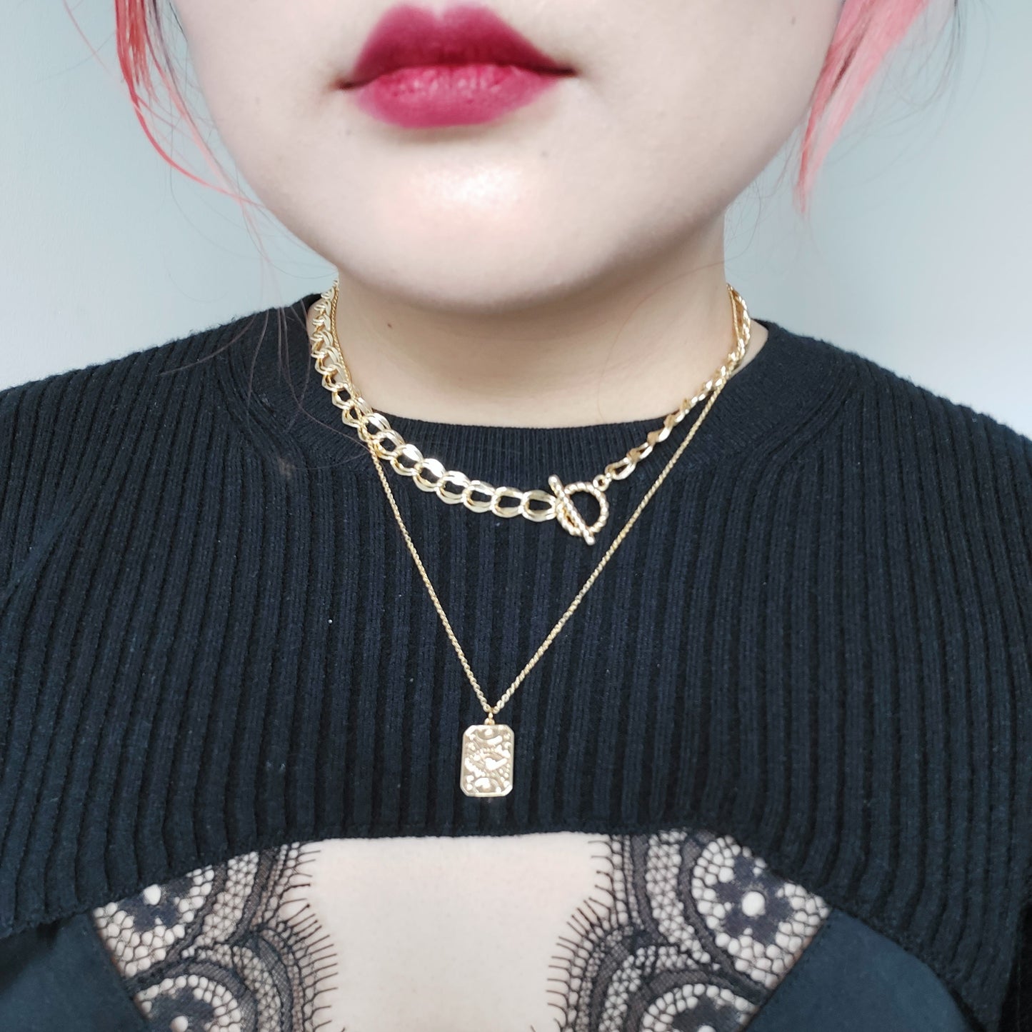 Evil Eye Magic Plate Gold Necklace