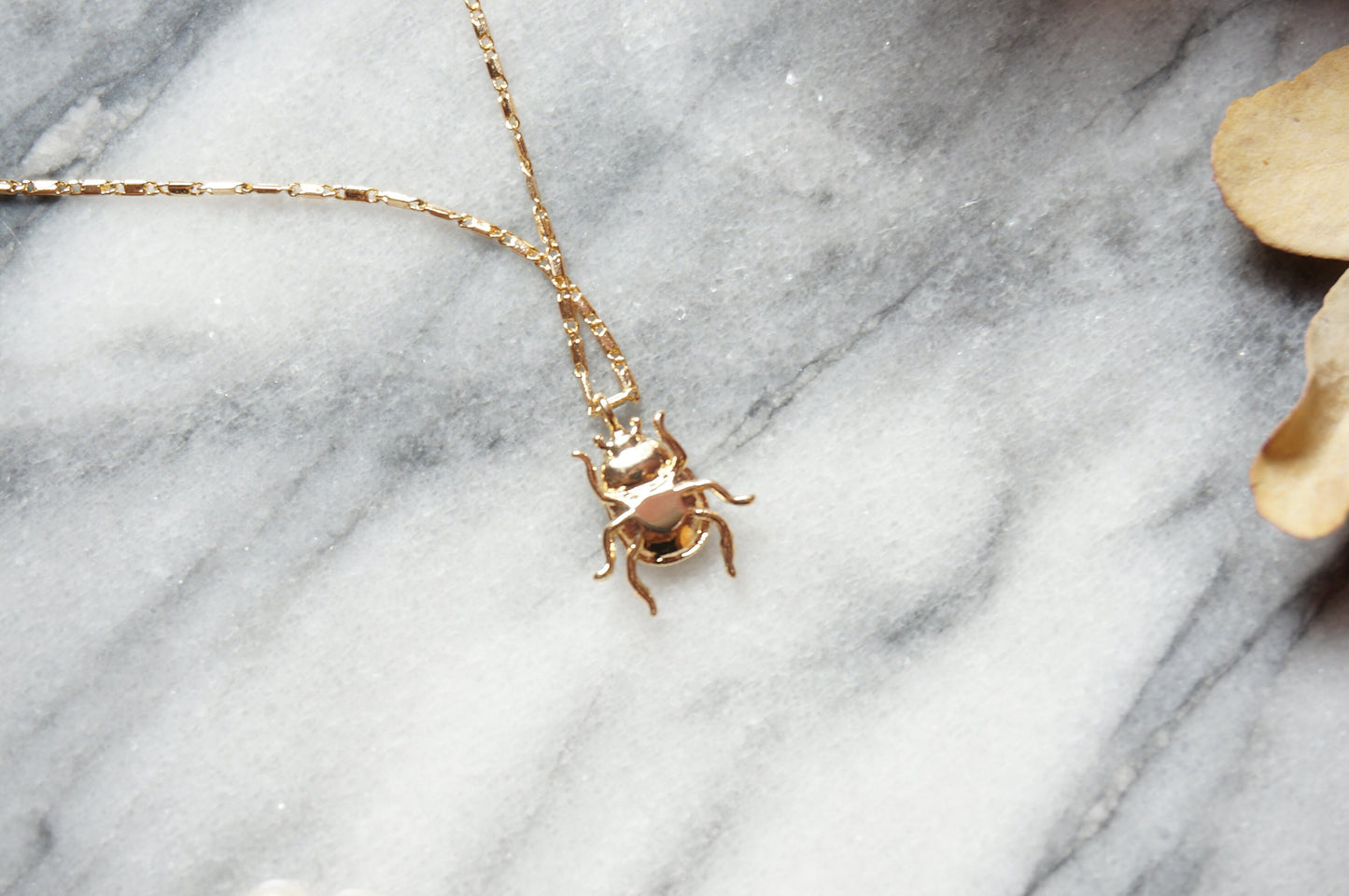 SCARAB Dainty Gold / Silver Beetle Necklace / Egyptian Style Necklace