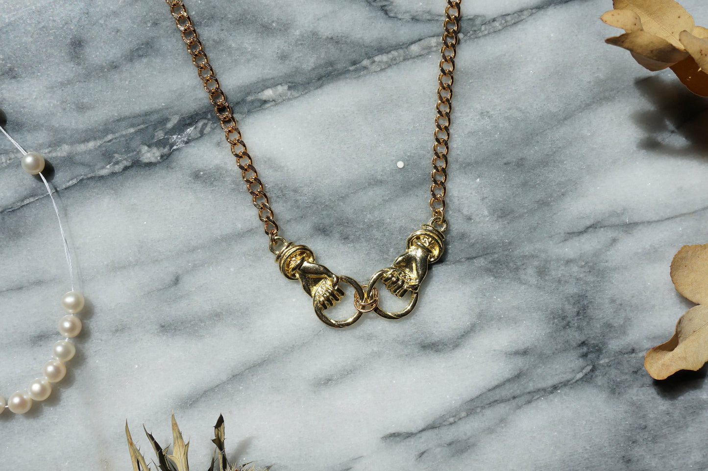 HAND IN HAND Gold Plated Chunky Chain Necklace
