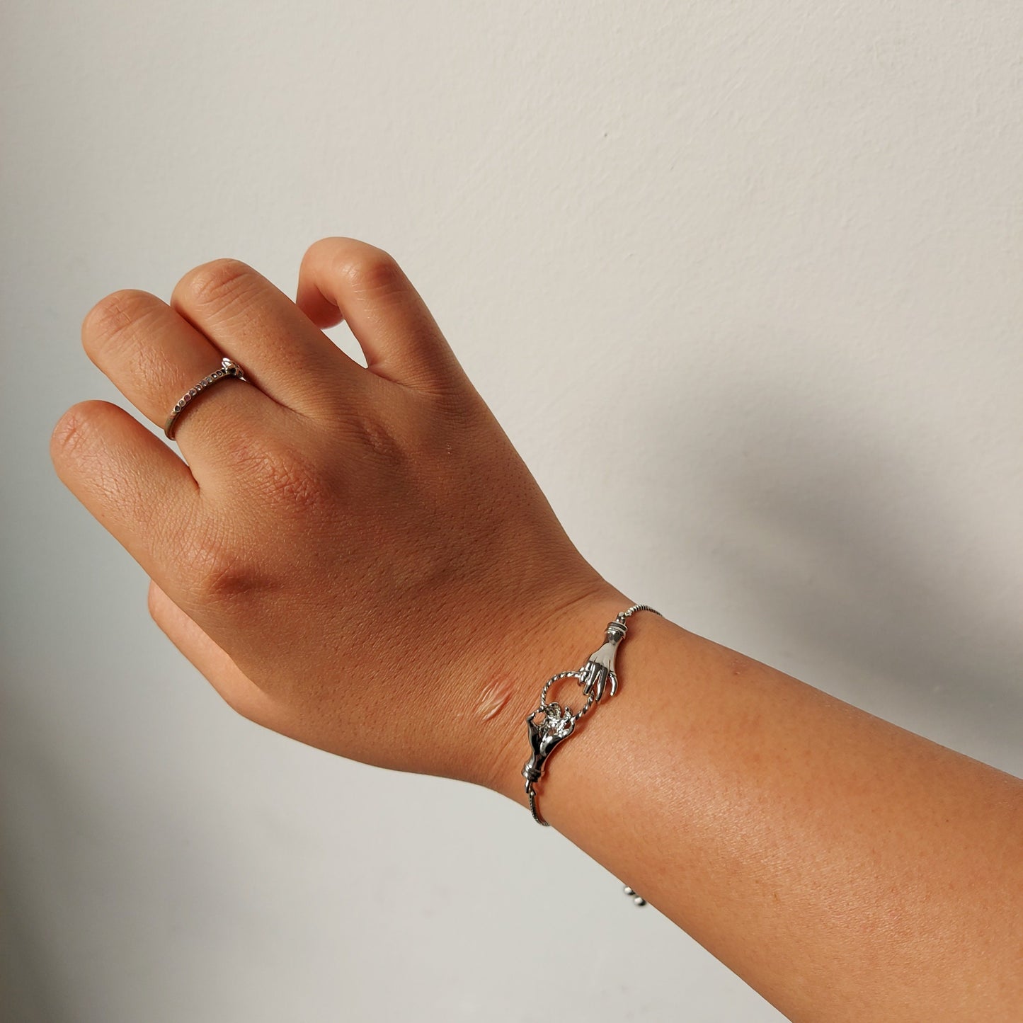 Silver Tarot Hands Adjustable Bracelet