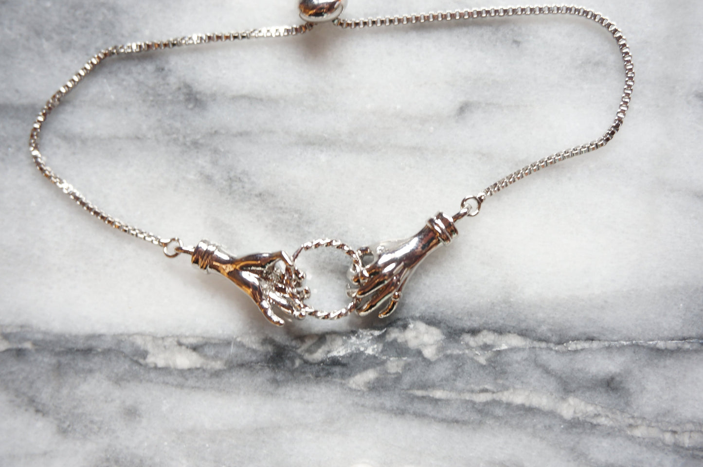 Silver Tarot Hands Adjustable Bracelet
