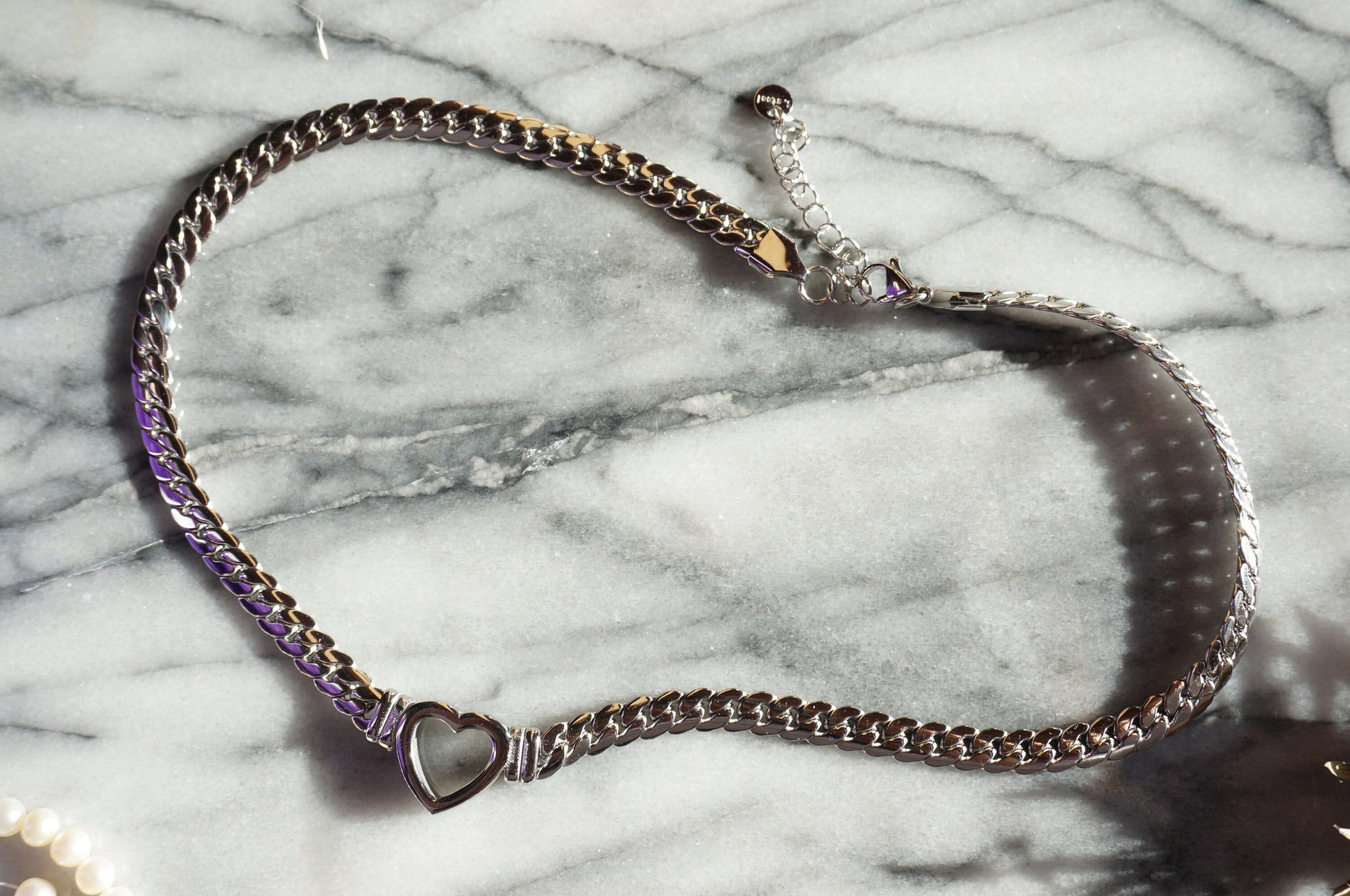 CORAZON Heart Gold/Silver Chunky Chain Necklace