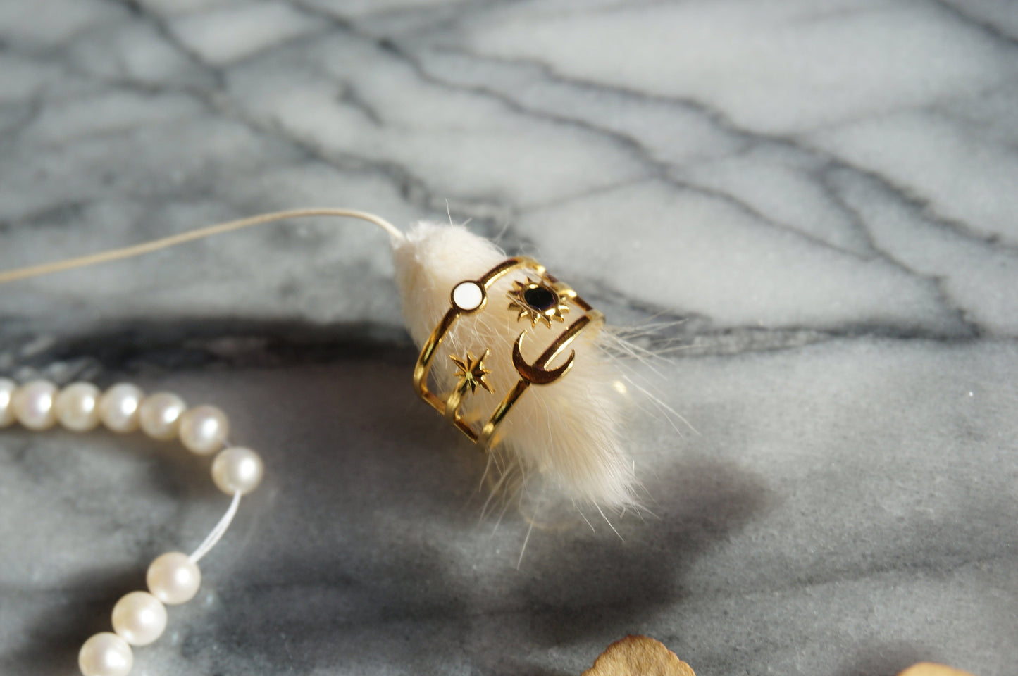 ORION Moon Sun and Star Adjustable Stacked Ring
