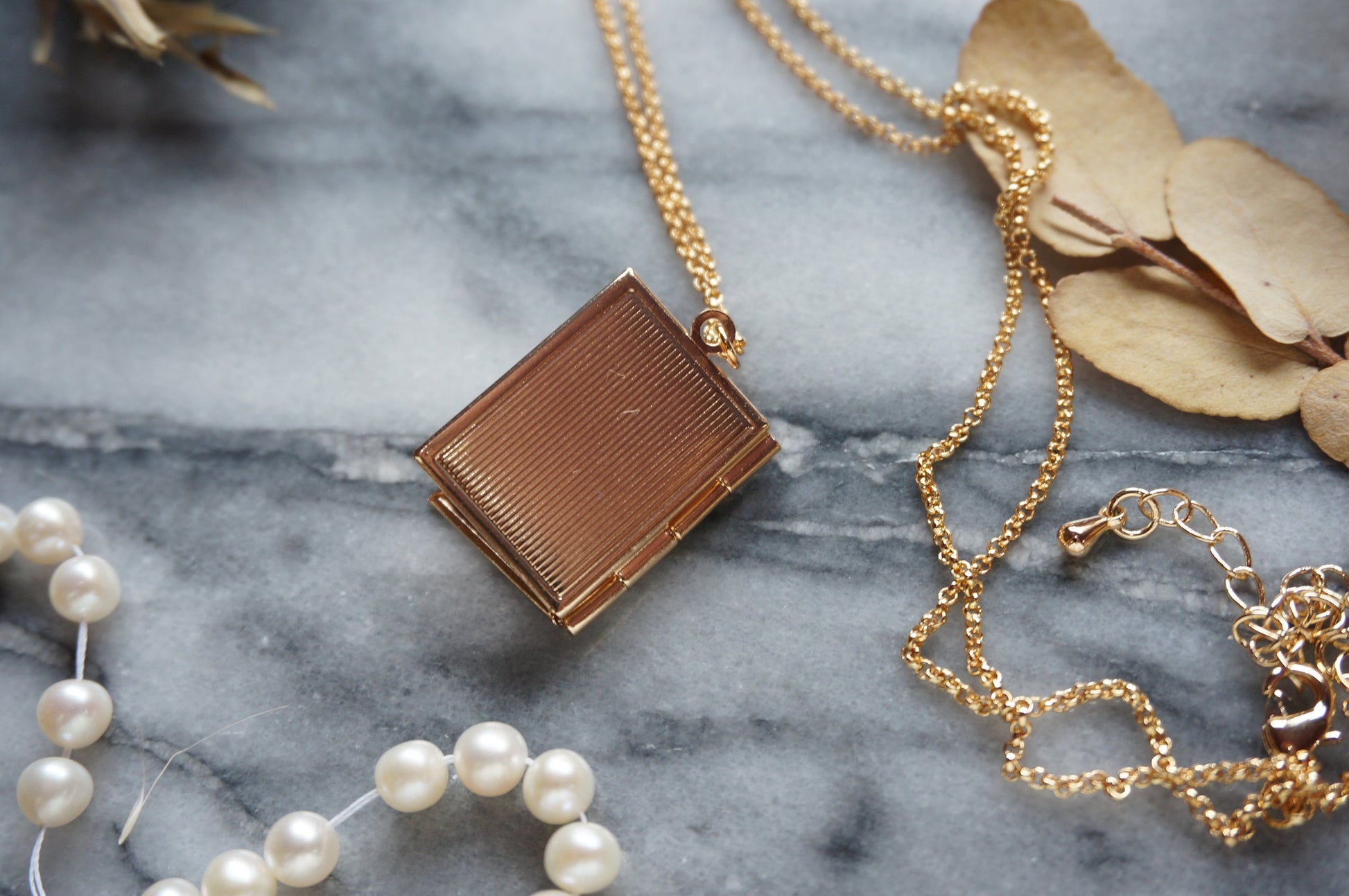 STORY Gold Book Locket Necklace / Secret Necklace