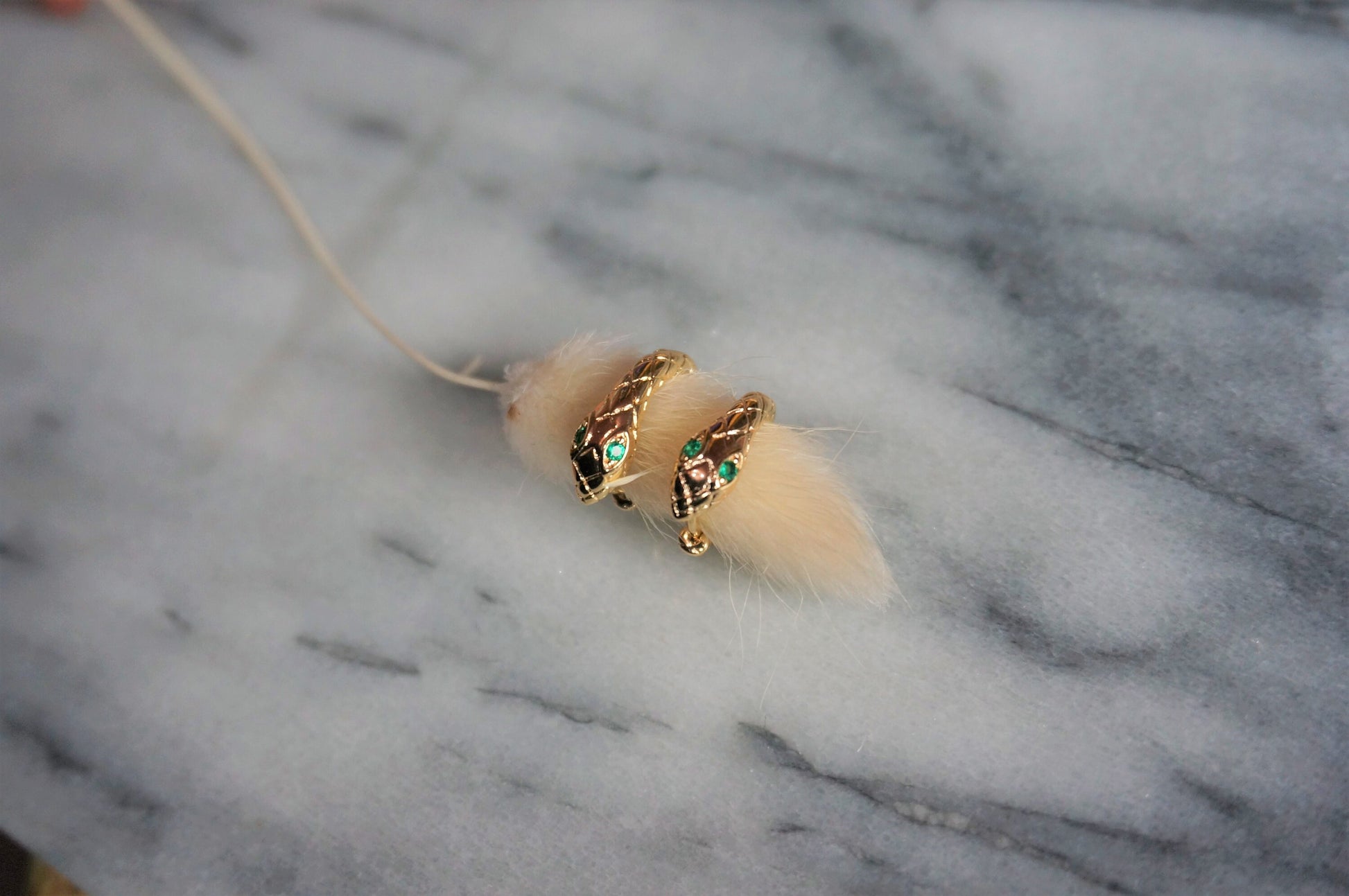 OUROBOROUS Serpent Gold hoops / Snake Hoop Huggie Earrings