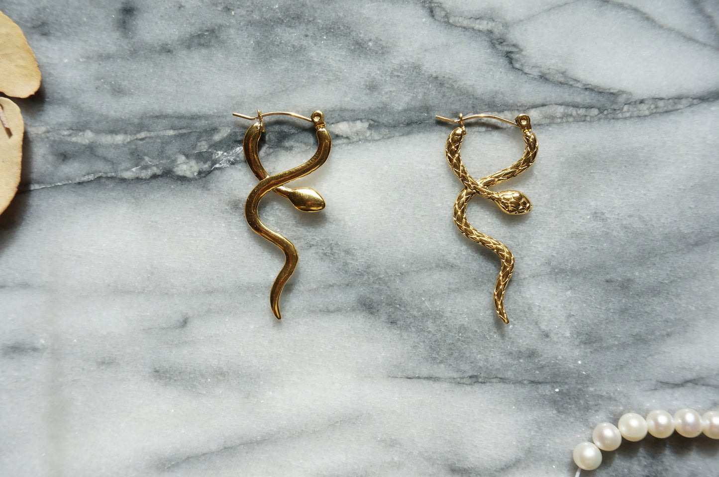 CLEOPATRA Gold Twisted Snake Earrings / Snake Hoop Earrings / Statement Earrings