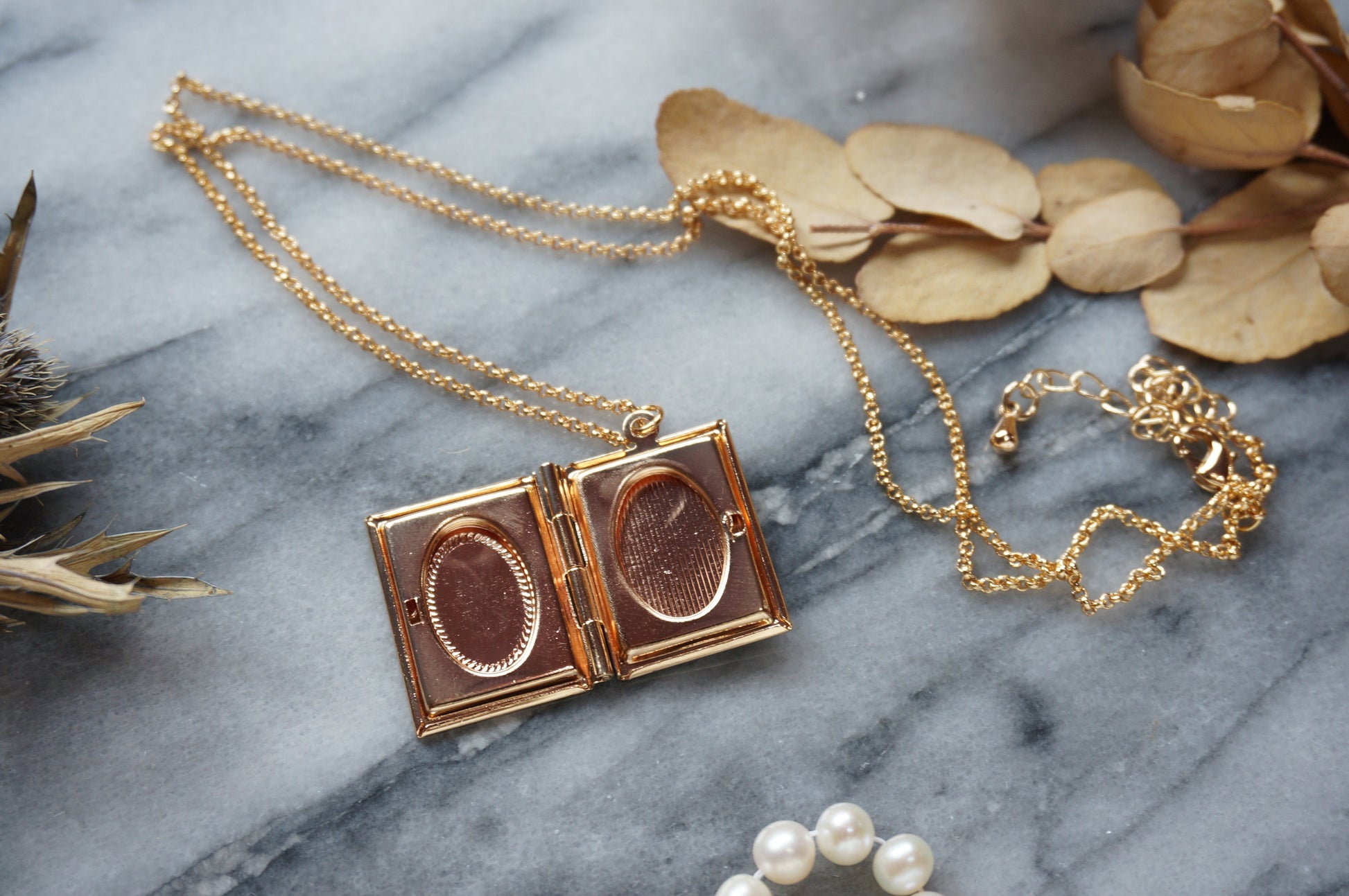 STORY Gold Book Locket Necklace / Secret Necklace