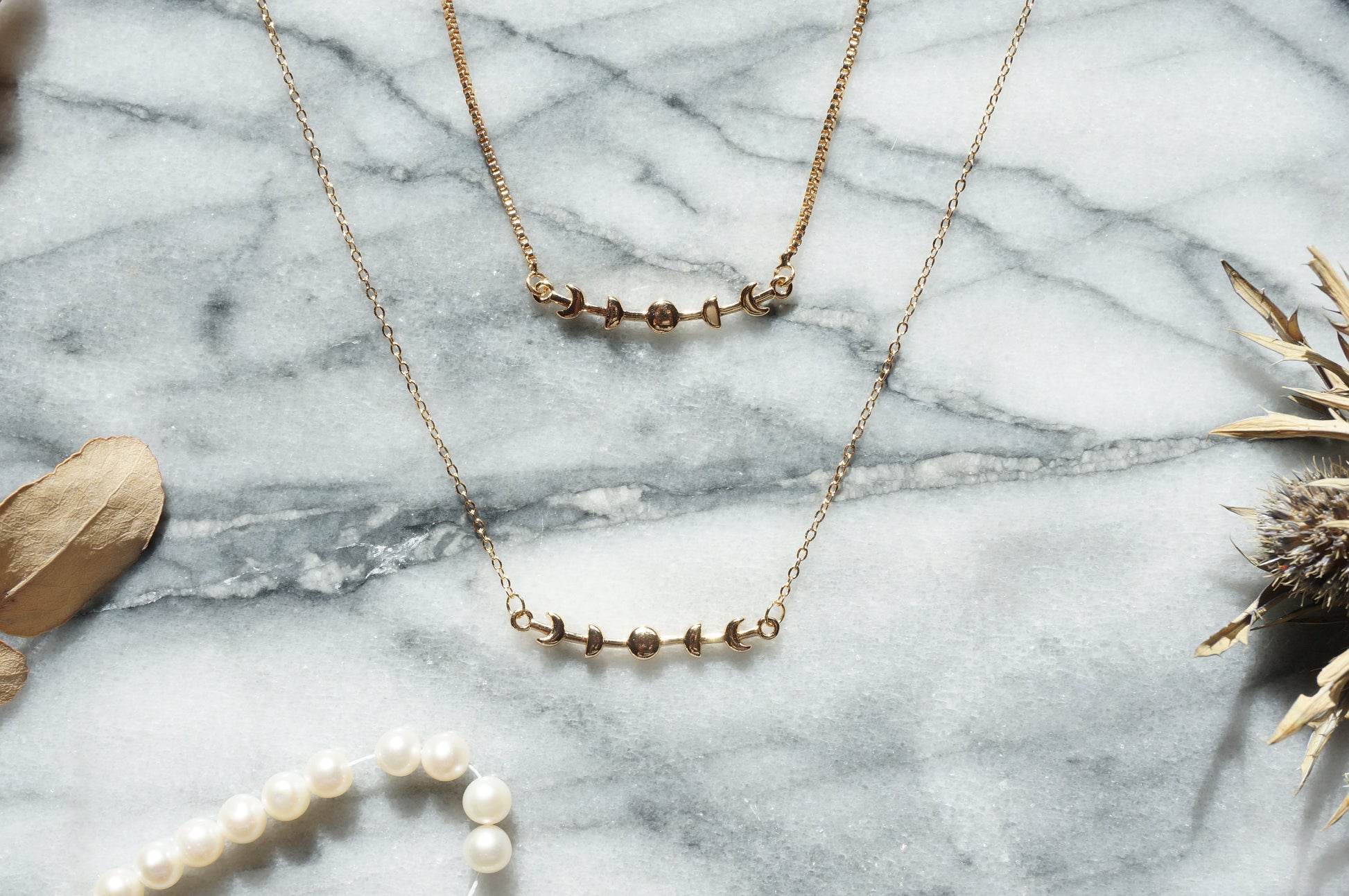 LUNA Moon Phase Bracelet / Necklace / Gold Plated Moon Necklace