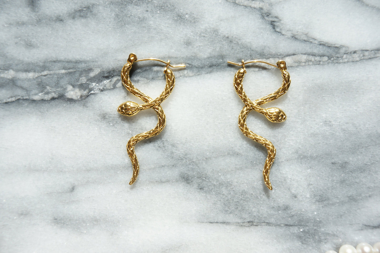 CLEOPATRA Gold Twisted Snake Earrings / Snake Hoop Earrings / Statement Earrings