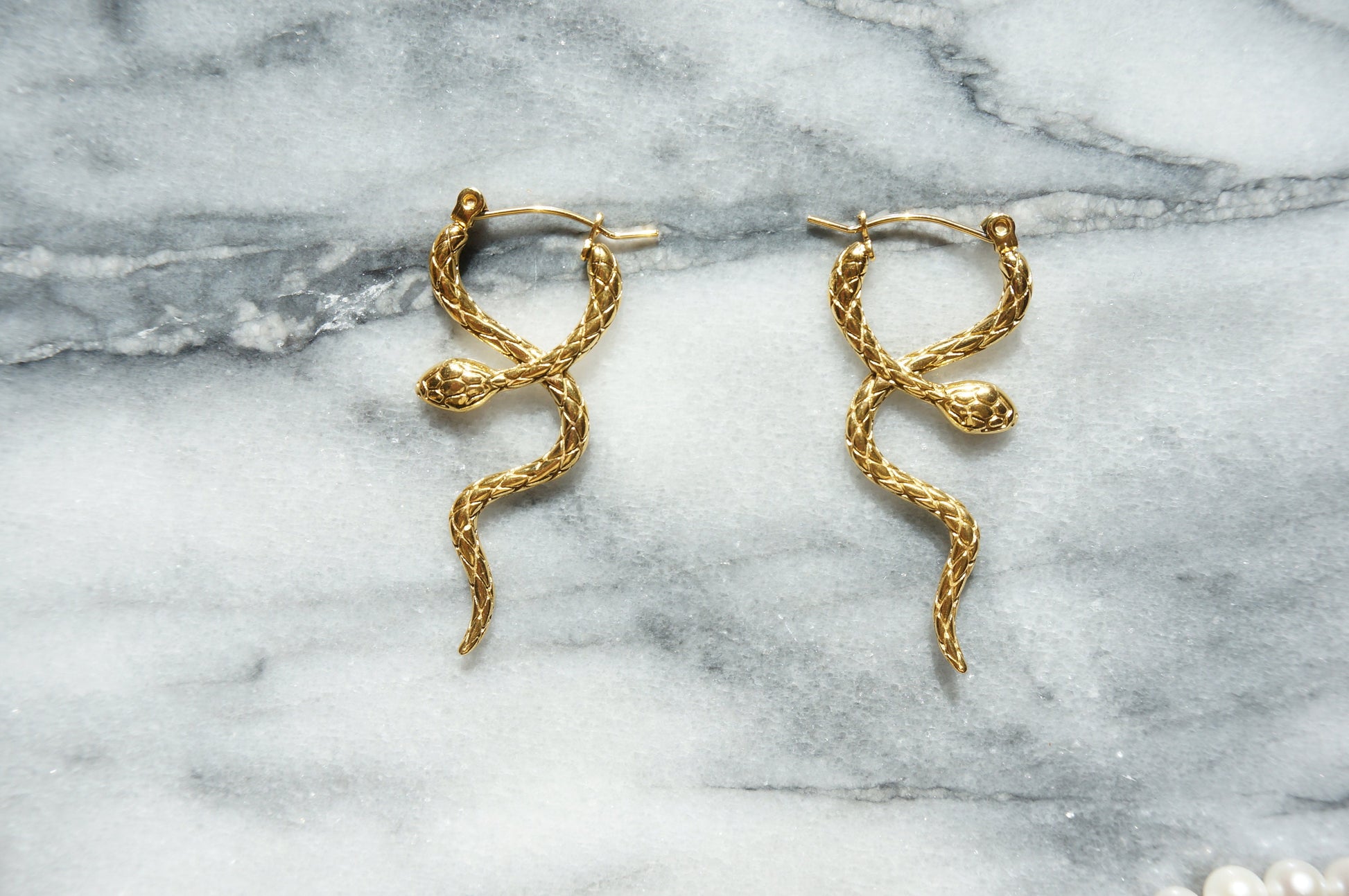 CLEOPATRA Gold Twisted Snake Earrings / Snake Hoop Earrings / Statement Earrings