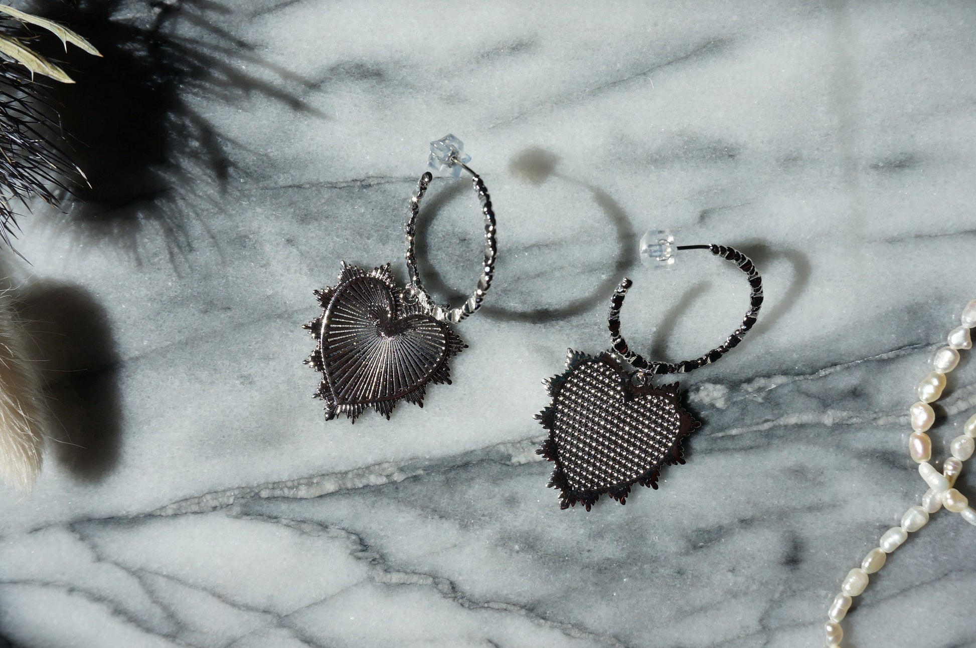 VALENTINA Gold / Silver Heart Hoop Earrings