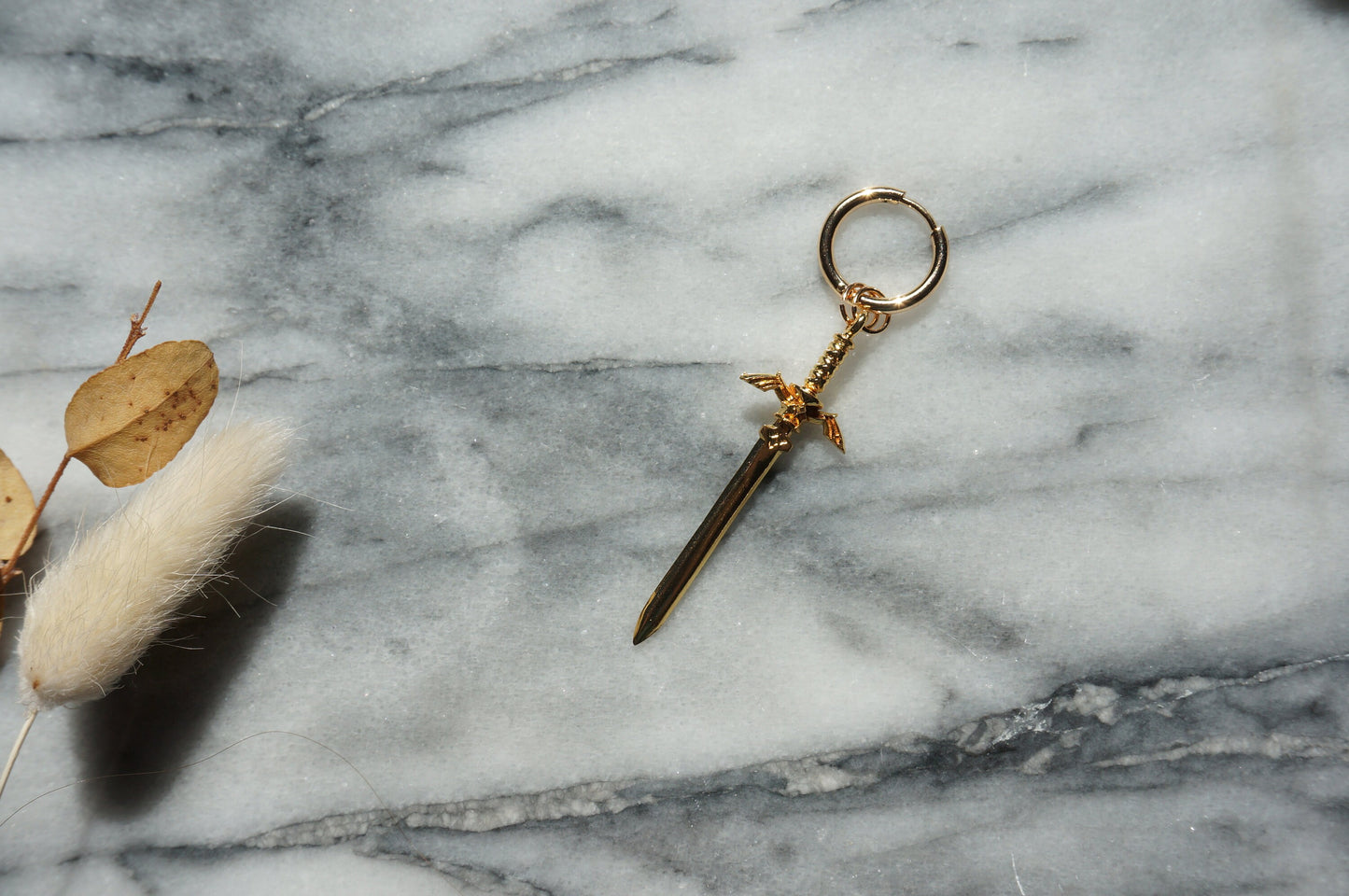 LEGEND Gold / Silver / Gunmetal Sword Huggie Hoop Earring SINGLE / Zelda Master Sword Earring