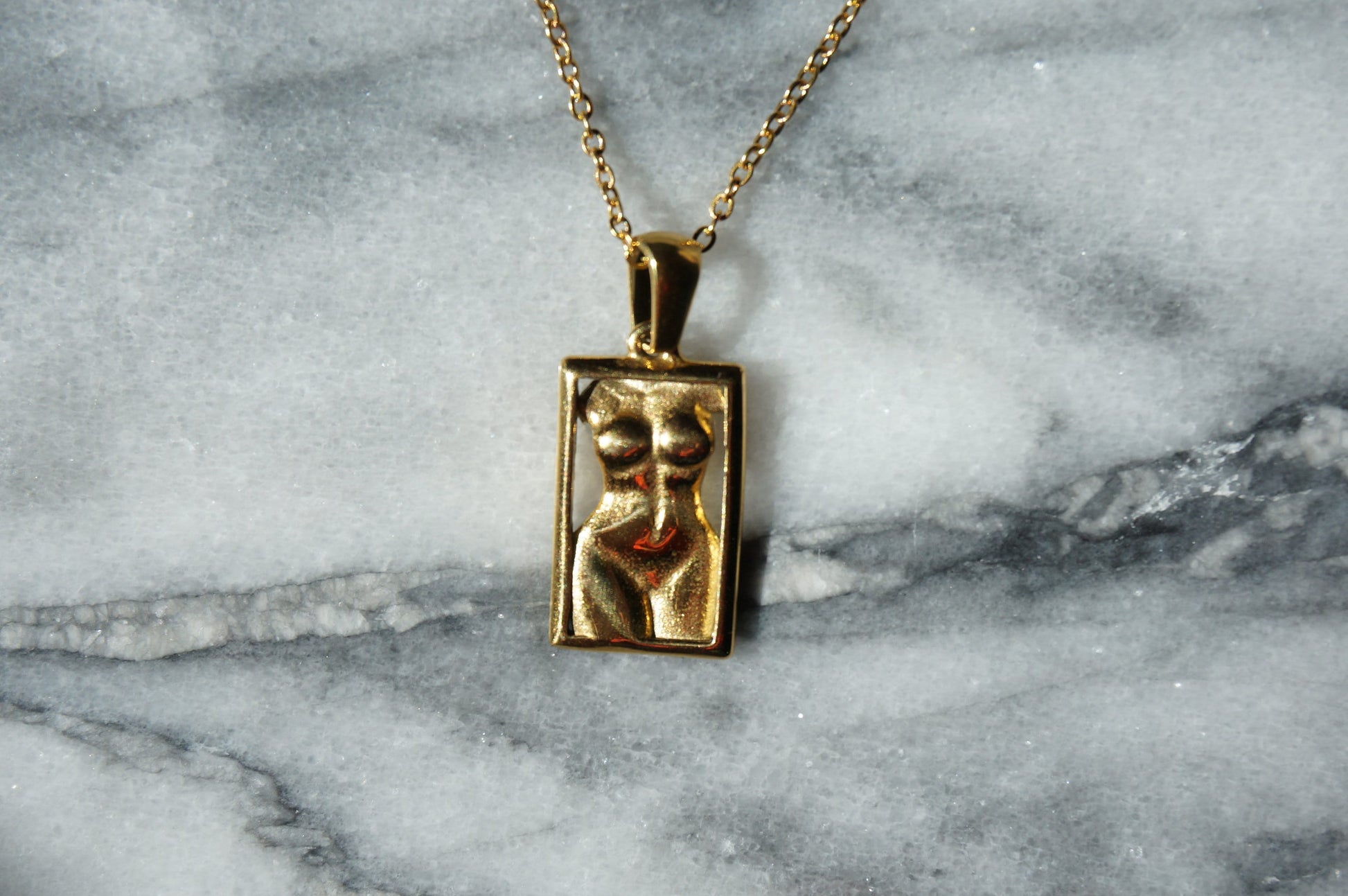VENUS - Body / Bust Gold Plated Necklace / Art Necklace