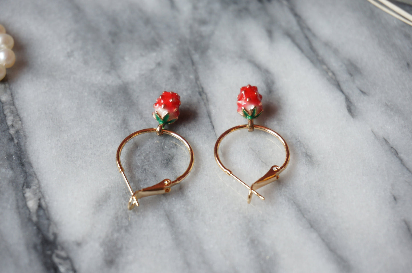 SHORTCAKE Strawberry Hoop Earrings