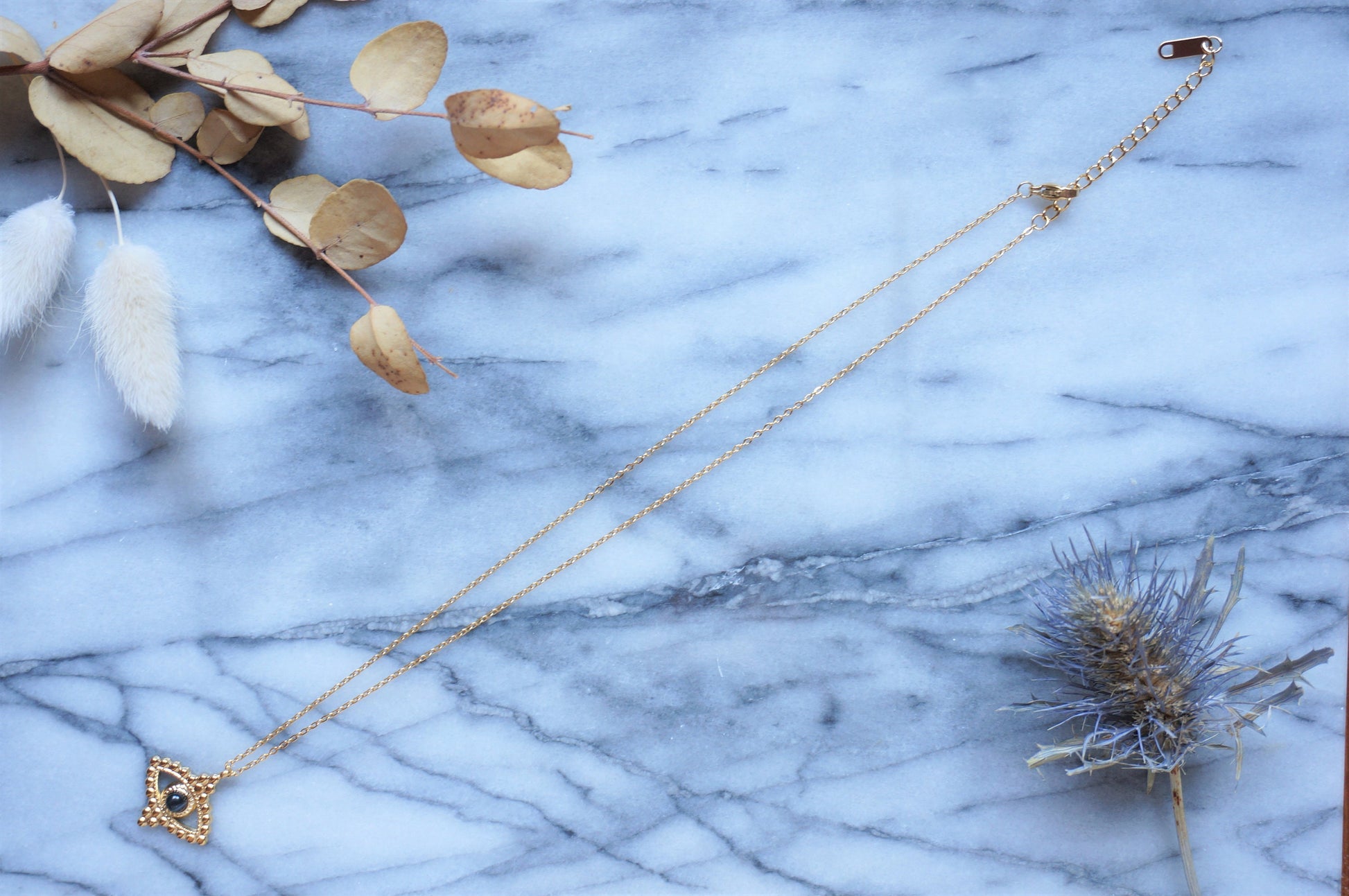 FATIMA EYE / Tiger eye Gold Necklace