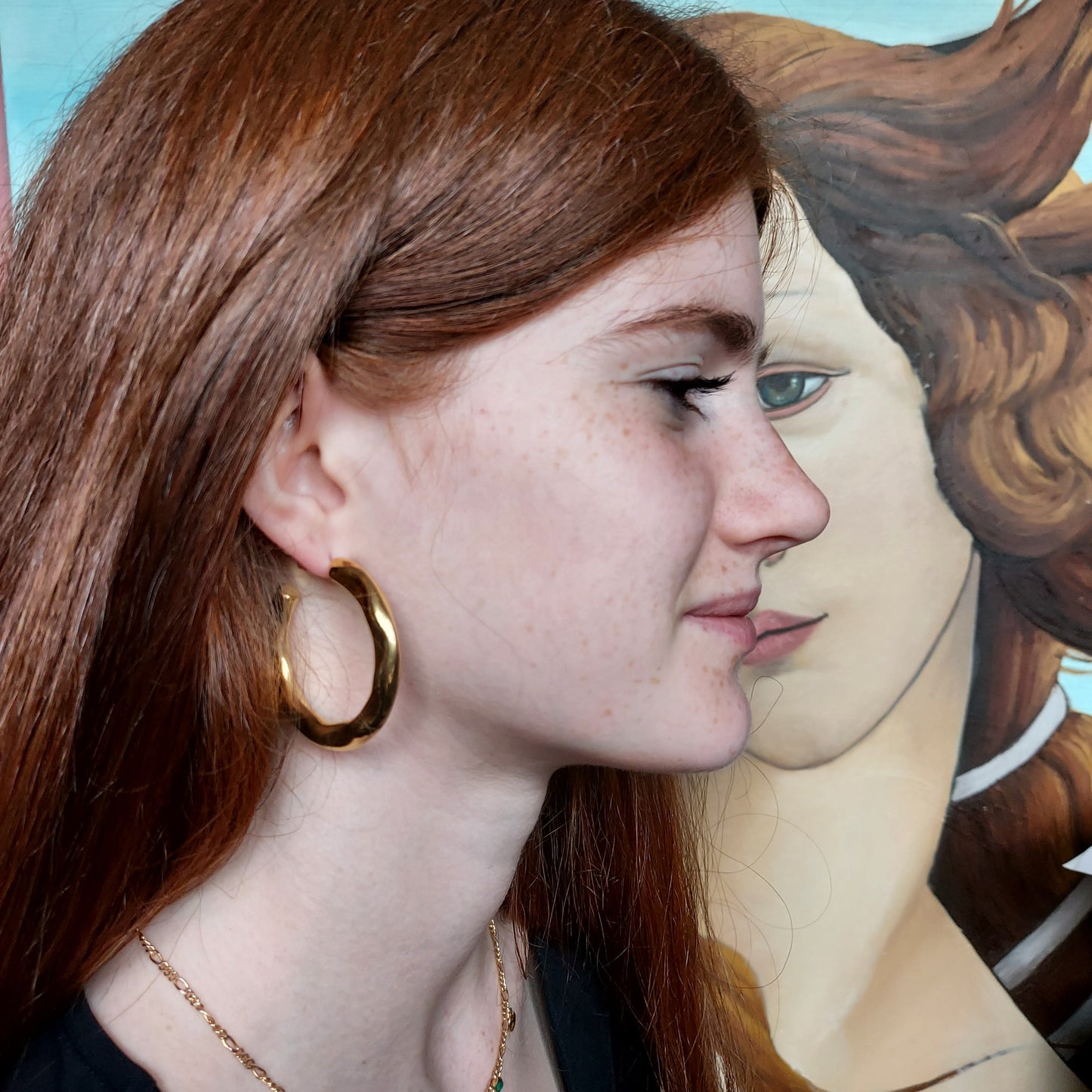 Gold Plated Chunky Hoops / Gold Thick Hoop Earrings