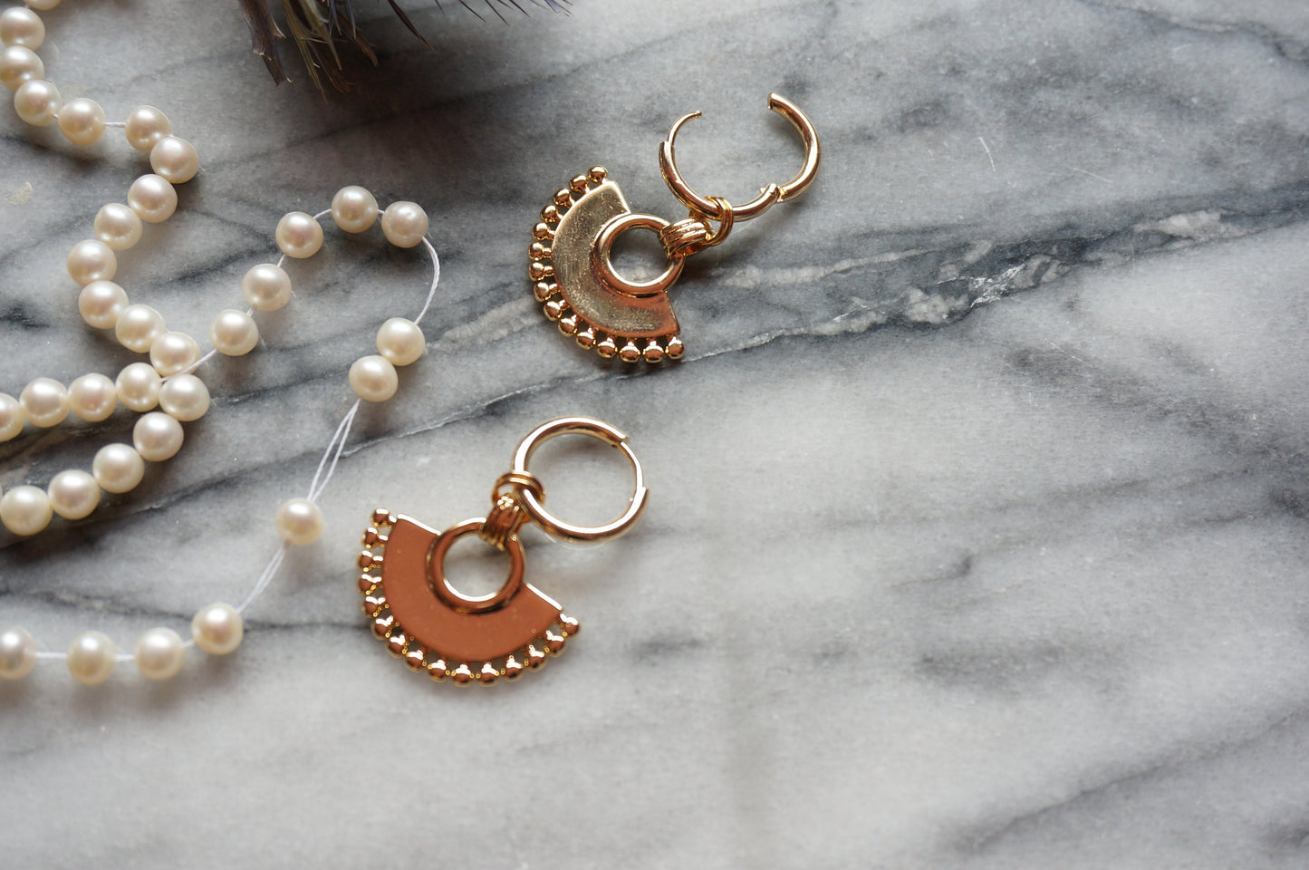 KUSKO Gold Plated Incan Hoop Earrings