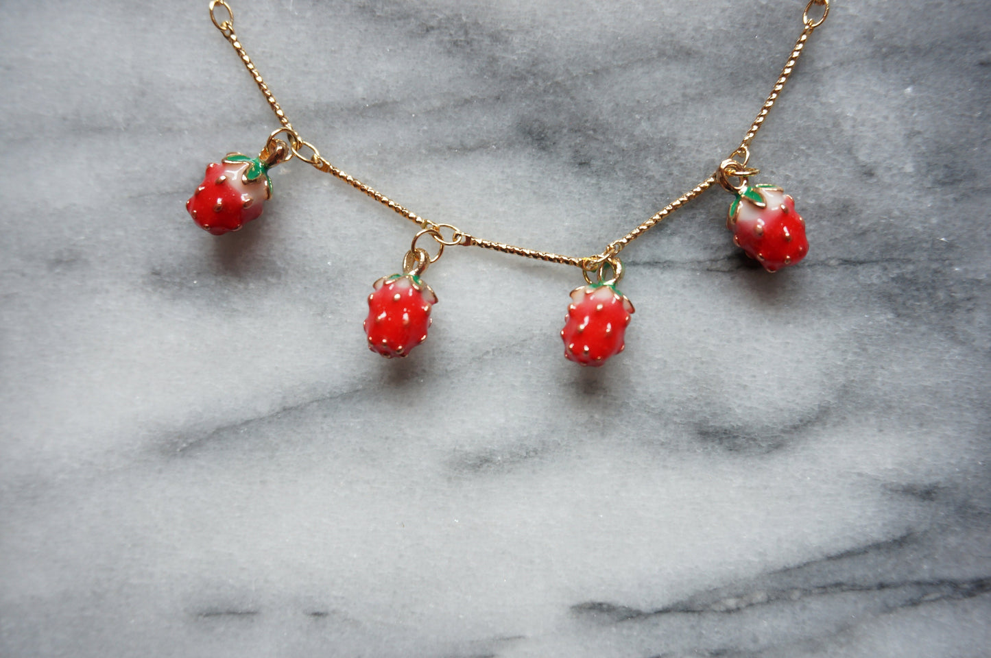 SHORTCAKE Strawberry Cluster Dainty Bracelet