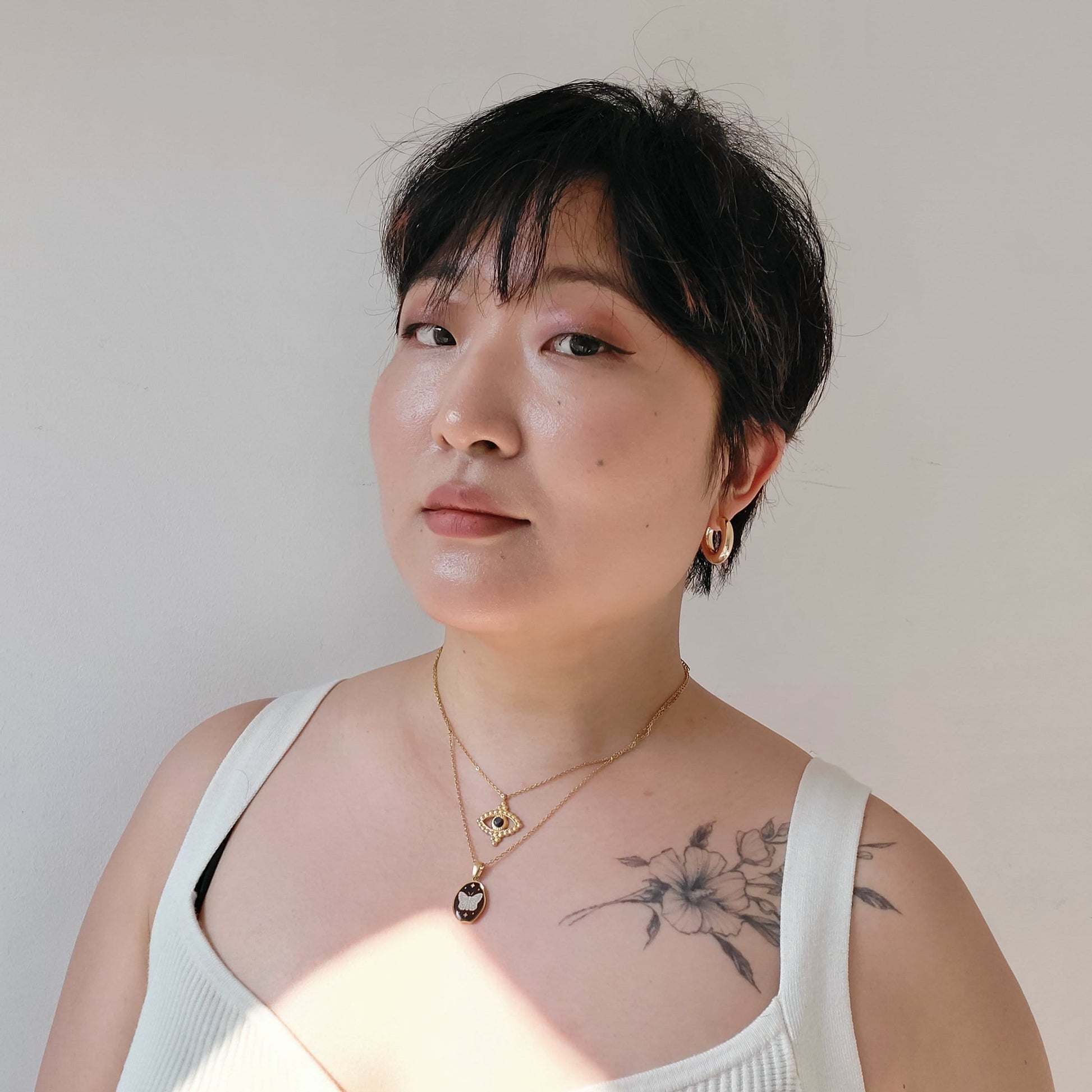 FATIMA EYE / Tiger eye Gold Necklace