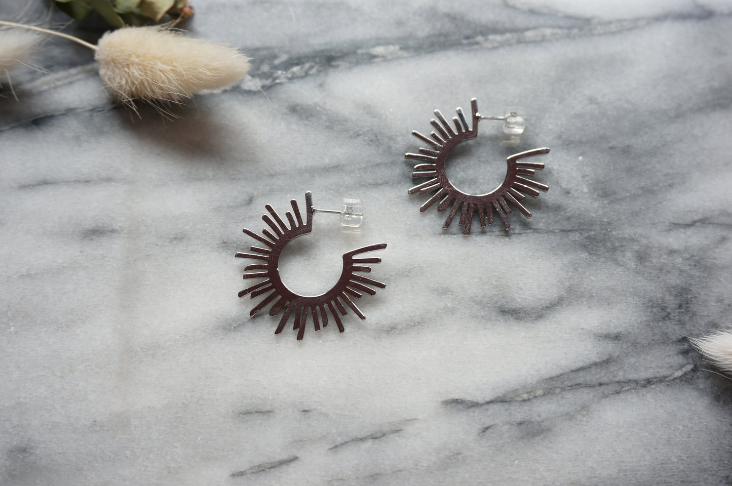 HALO 24k Gold/ Silver Plated Sun Hoop Earrings