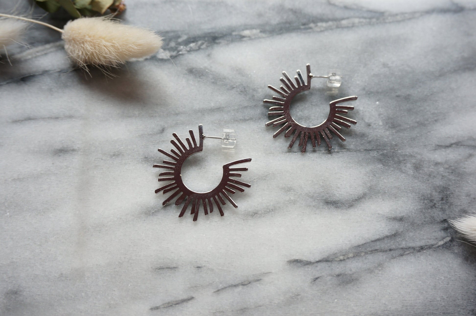 HALO 24k Gold/ Silver Plated Sun Hoop Earrings