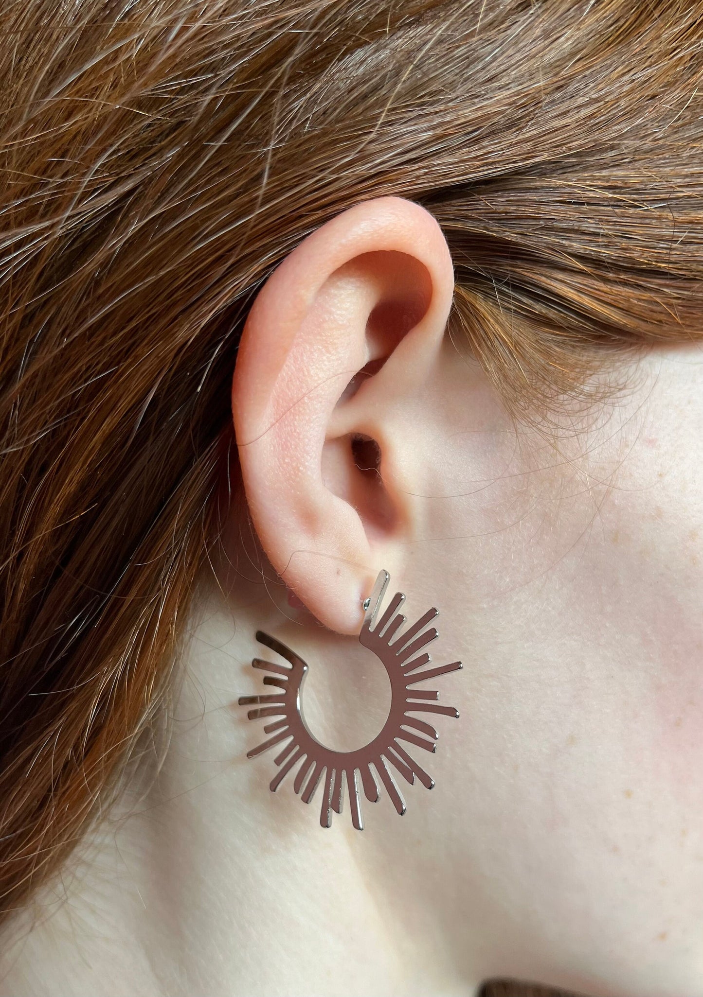 HALO 24k Gold/ Silver Plated Sun Hoop Earrings