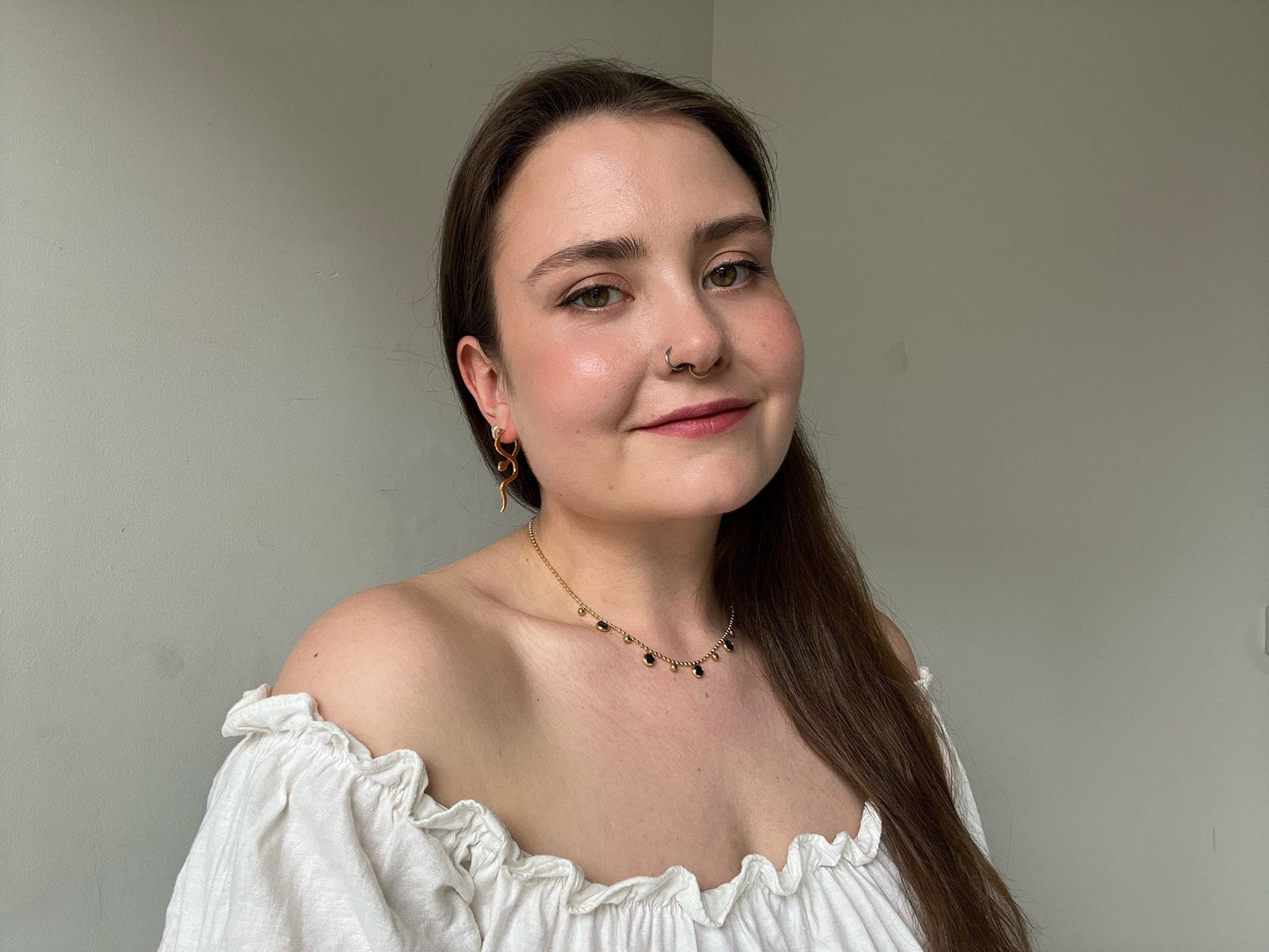 Green / Black Gem Gold Necklace