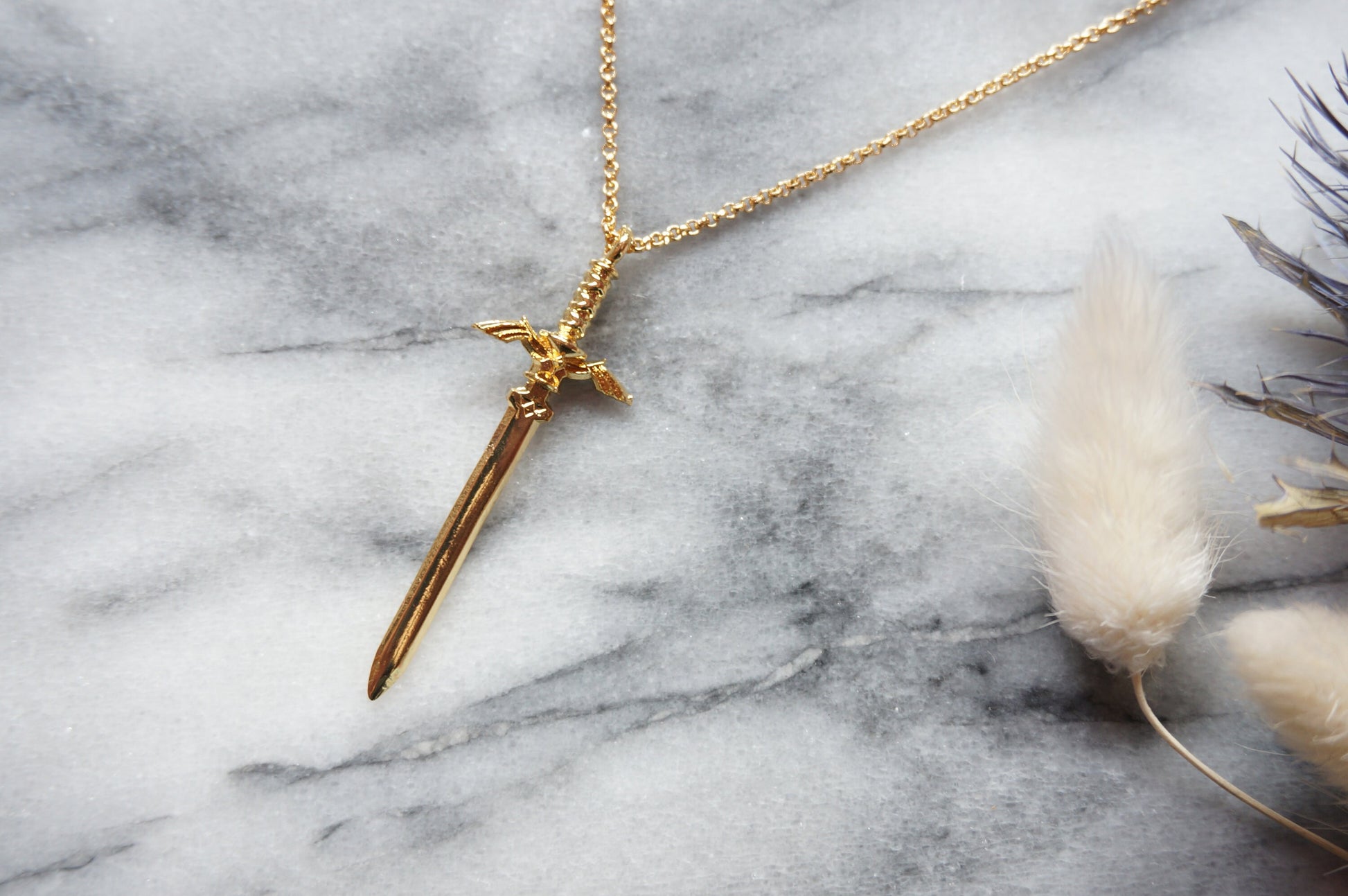 LEGEND Gold / Silver / Black Antique Sword Necklace / Zelda Master Sword Necklace