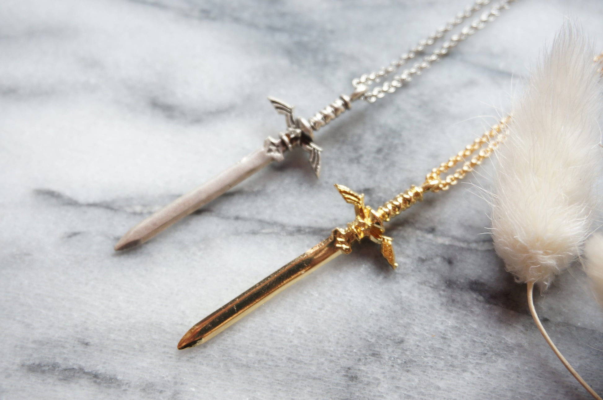 LEGEND Gold / Silver / Black Antique Sword Necklace / Zelda Master Sword Necklace