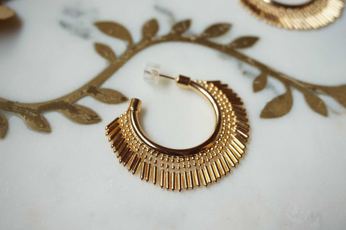 DIVA Gold Tassel hoops / Hoop Earrings
